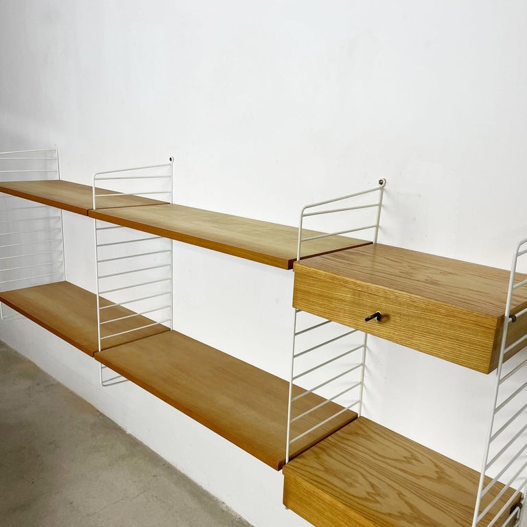 Original 1970s Modular String Wall Unit in Ashwood by Nisse Strinning ...