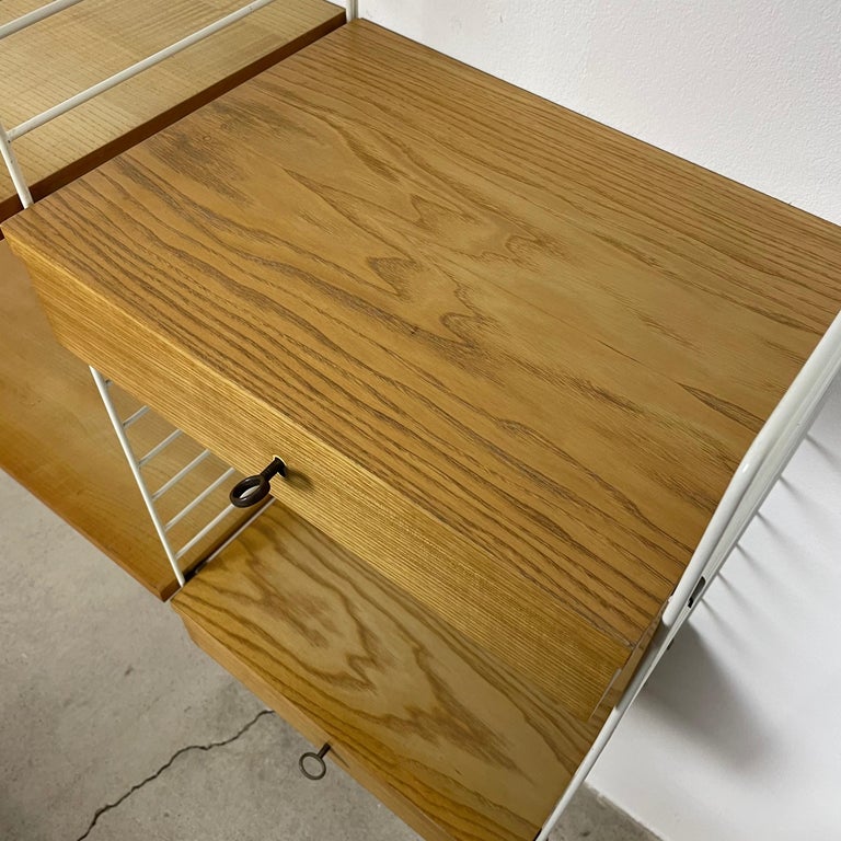 Original 1970s Modular String Wall Unit in Ashwood by Nisse Strinning ...