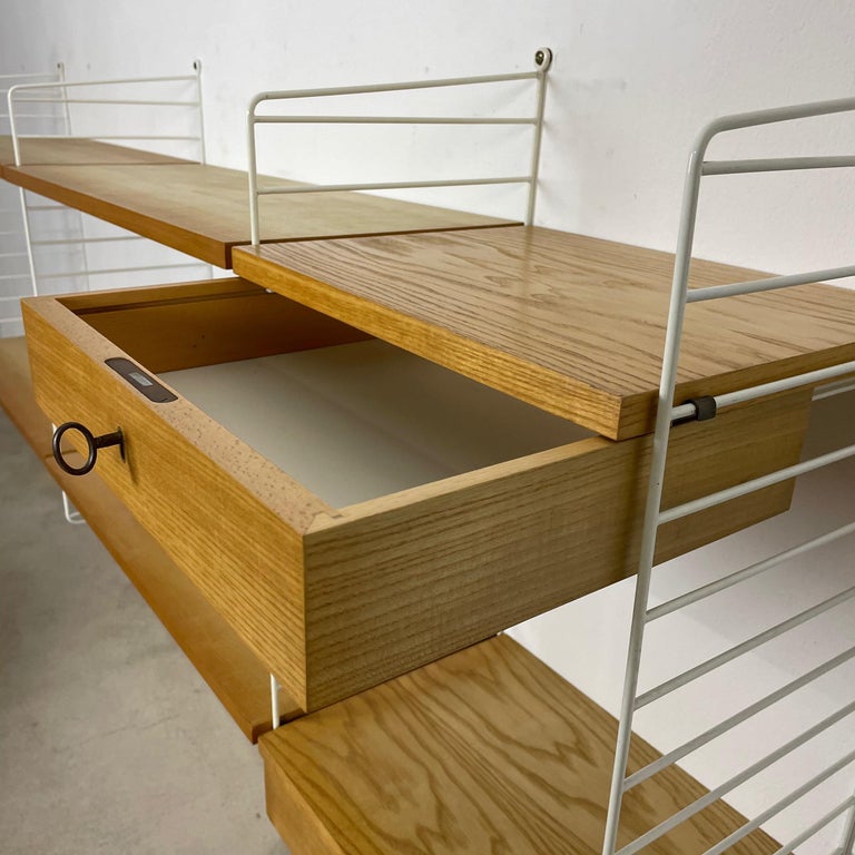 Original 1970s Modular String Wall Unit in Ashwood by Nisse Strinning ...