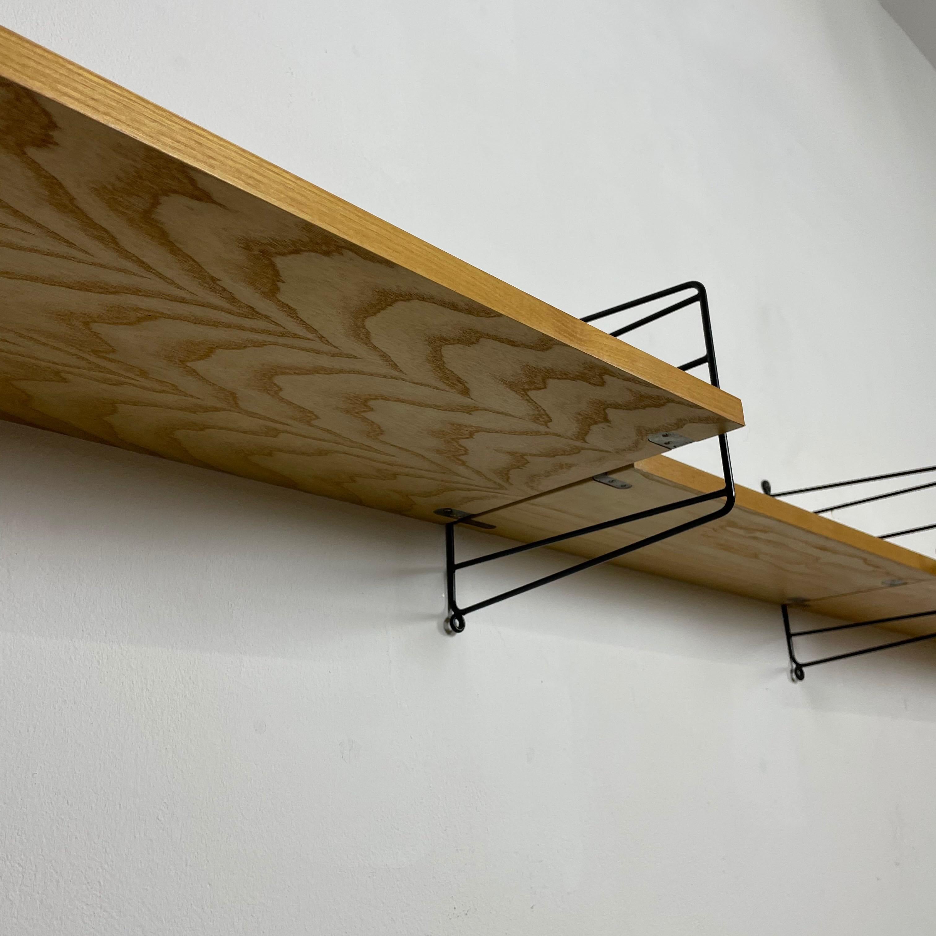 Metal Original 1970s Modular String Wall Unit in Ashwood by Nisse Strinning, Sweden