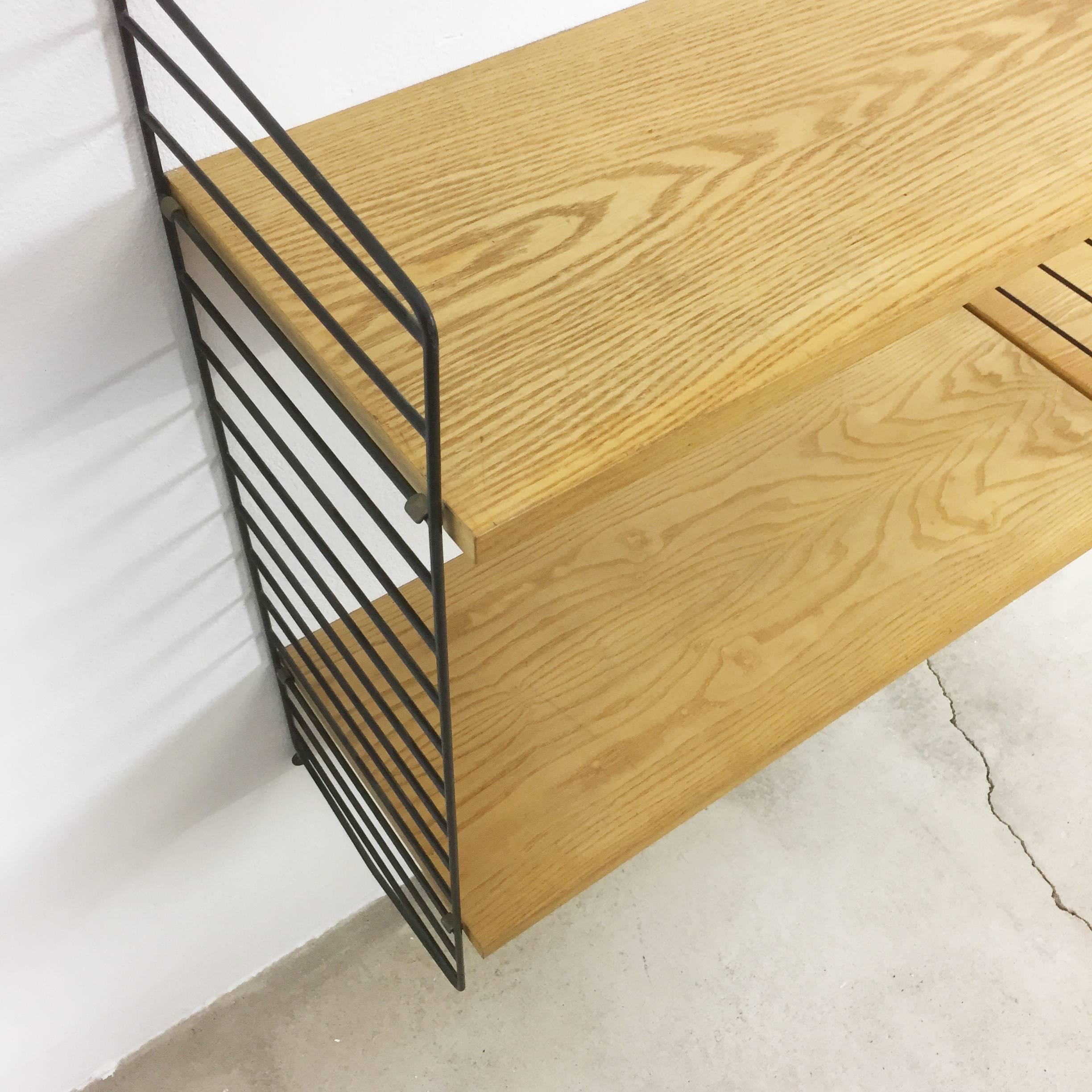 Original 1970s Modular String Wall Unit in Ashwood by Nisse Strinning ...