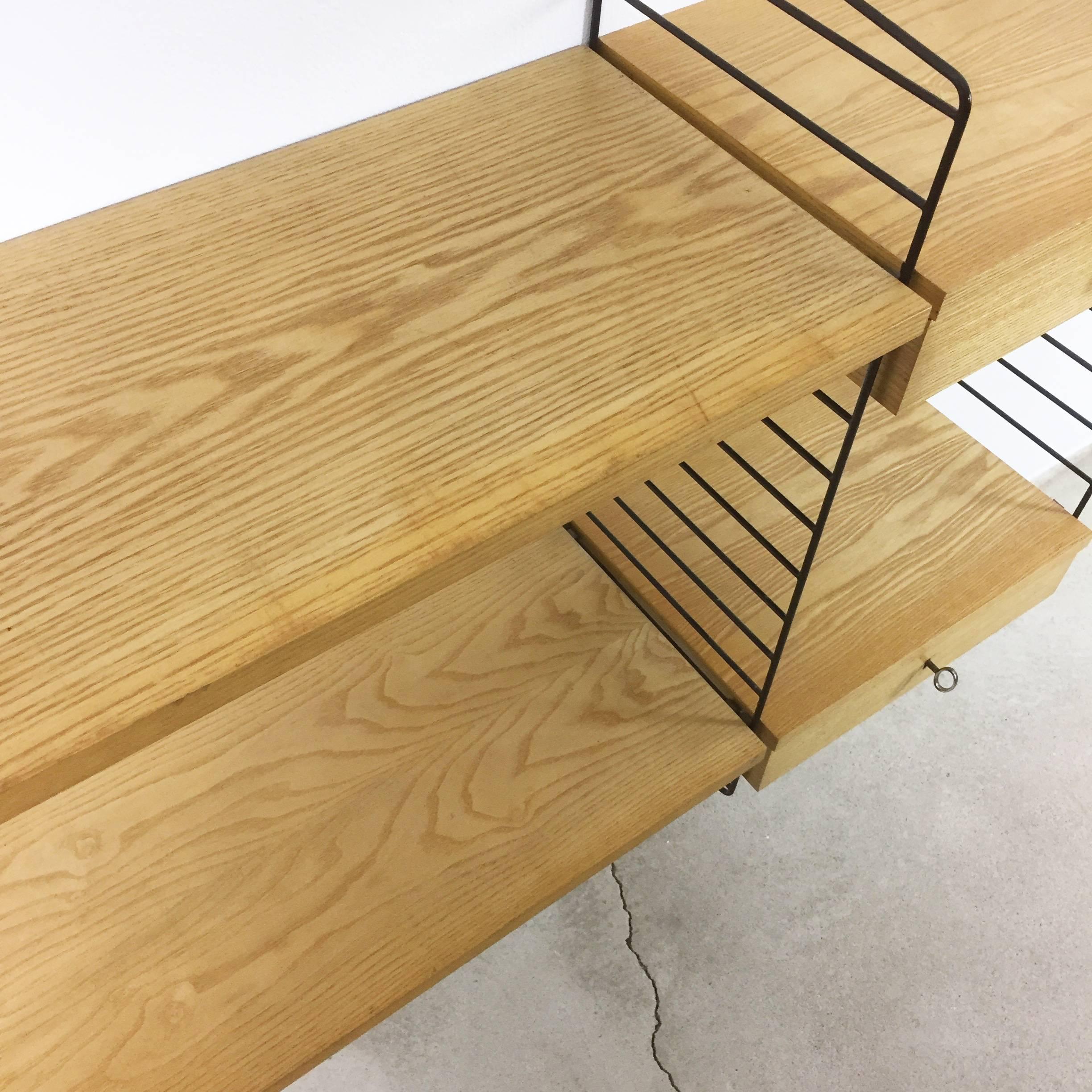 Original 1970s Modular String Wall Unit in Ashwood by Nisse Strinning ...