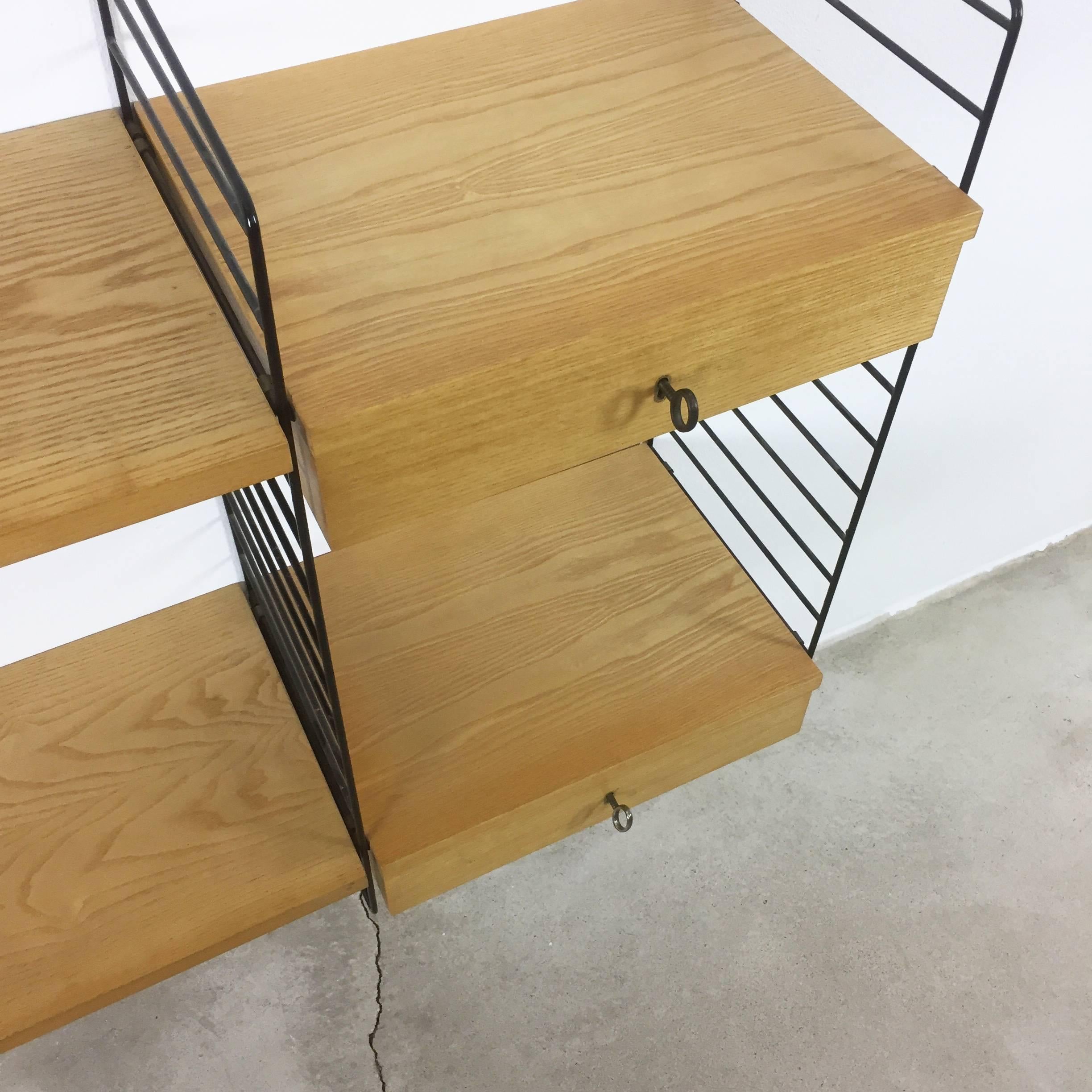 Original 1970s Modular String Wall Unit in Ashwood by Nisse Strinning ...