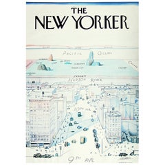 Original 1970s New Yorker Poster by Saul Steinberg
