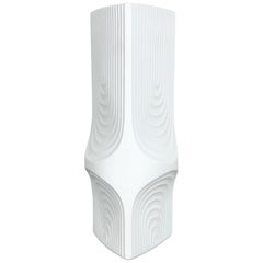 Jarrón original alemán de porcelana bizcochada OP Art de los años 70, fabricado por AK Kaiser, Alemania