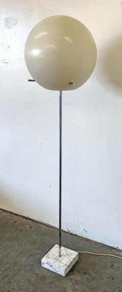 Original 1970s Robert Sonneman Lollipop Floor Lamp On Carerra Marble Base