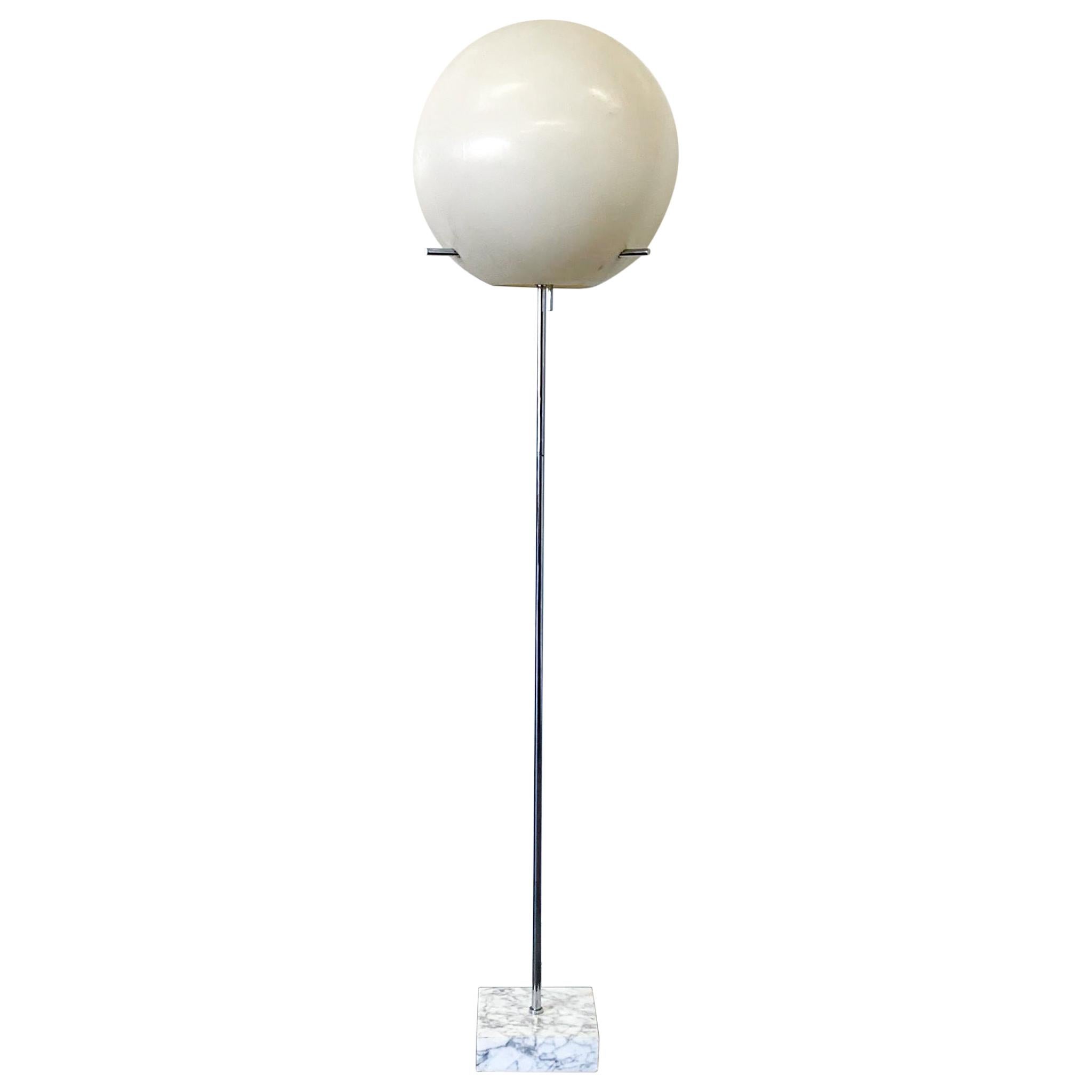 Original 1970s Robert Sonneman Lollipop Floor Lamp On Carerra Marble Base