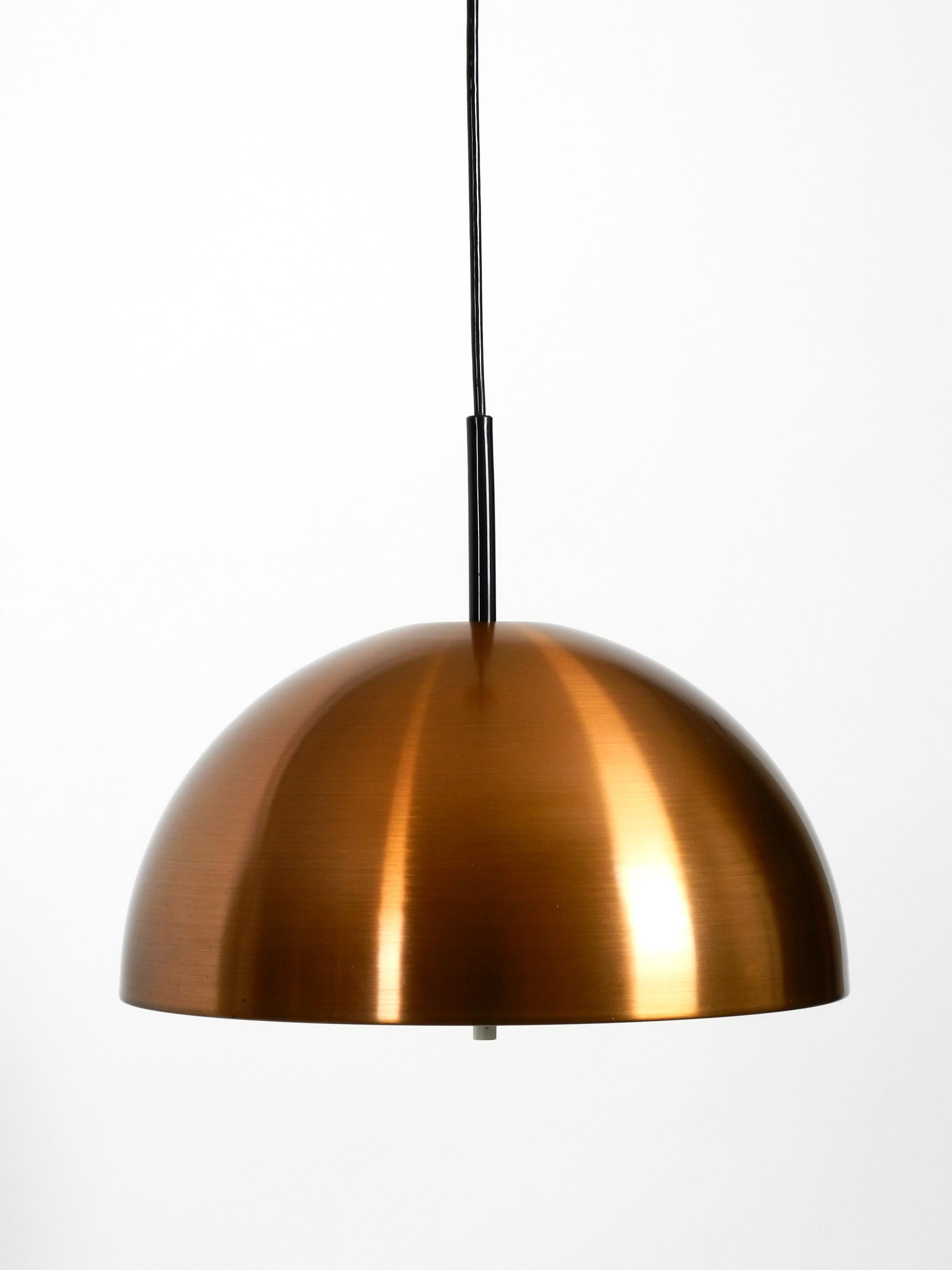 Original 1970s Space Age Staff Pendant Lamp with Copper Shade in Mint Condition For Sale 9