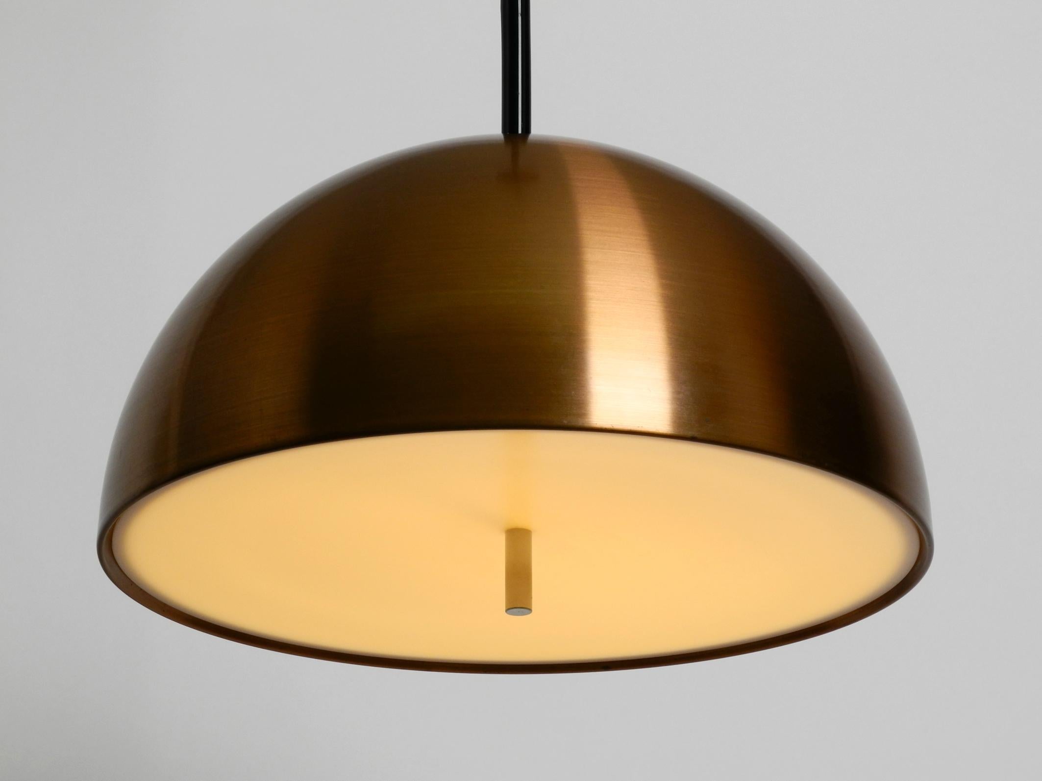 Original 1970s Space Age Staff Pendant Lamp with Copper Shade in Mint Condition In Good Condition For Sale In München, DE