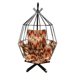 Original 1970s Swedish Parrot Chair, Hanging Birdcage by Ib Arberg 'Arborg