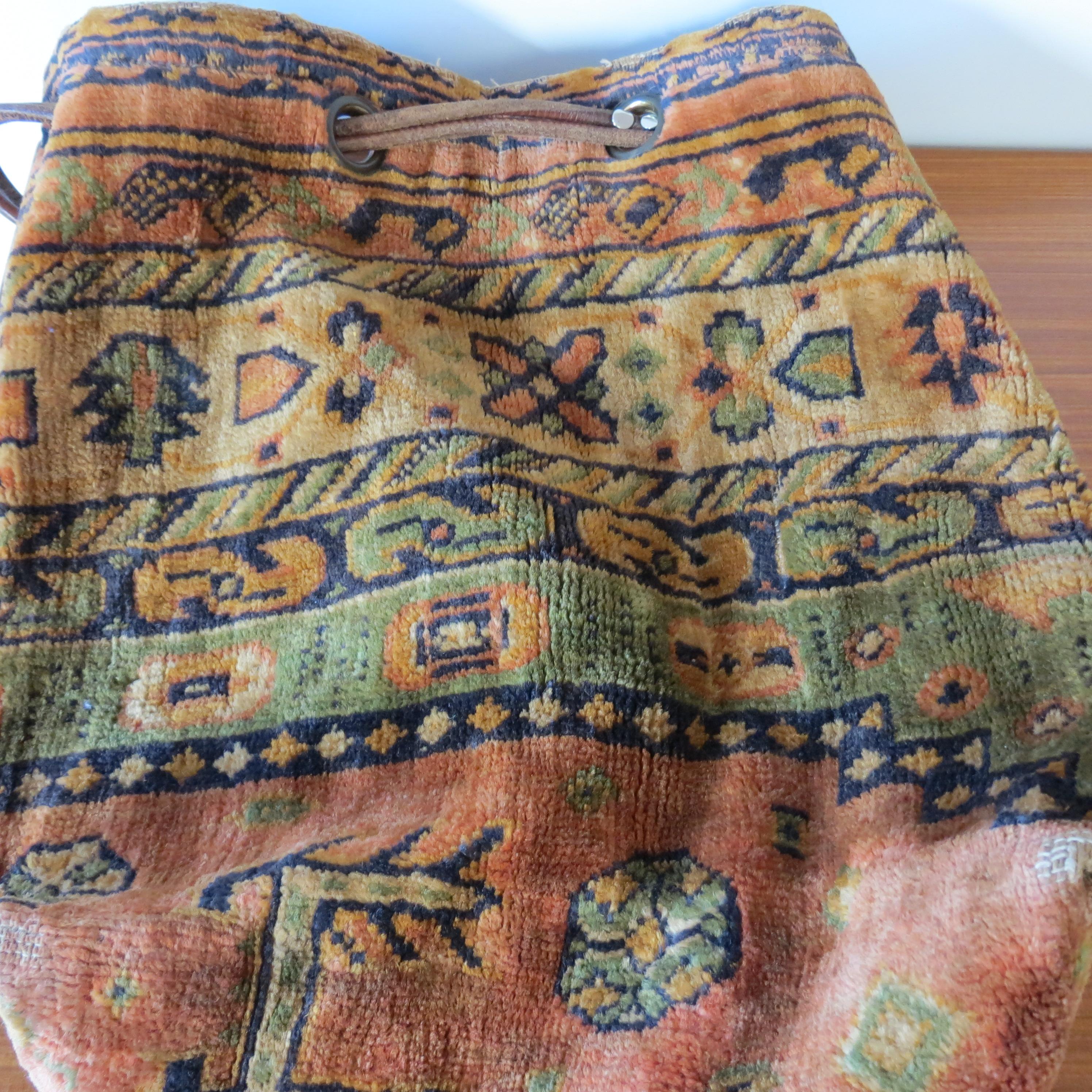 Hand-Crafted Original 1970s Vintage Carpet Bag Tapestry Bag by the Carpet Bag Company