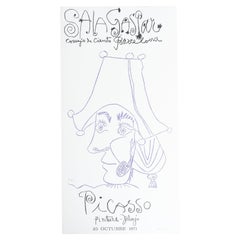 Cartel de exposición original de 1971, edición limitada, de Pablo Picasso