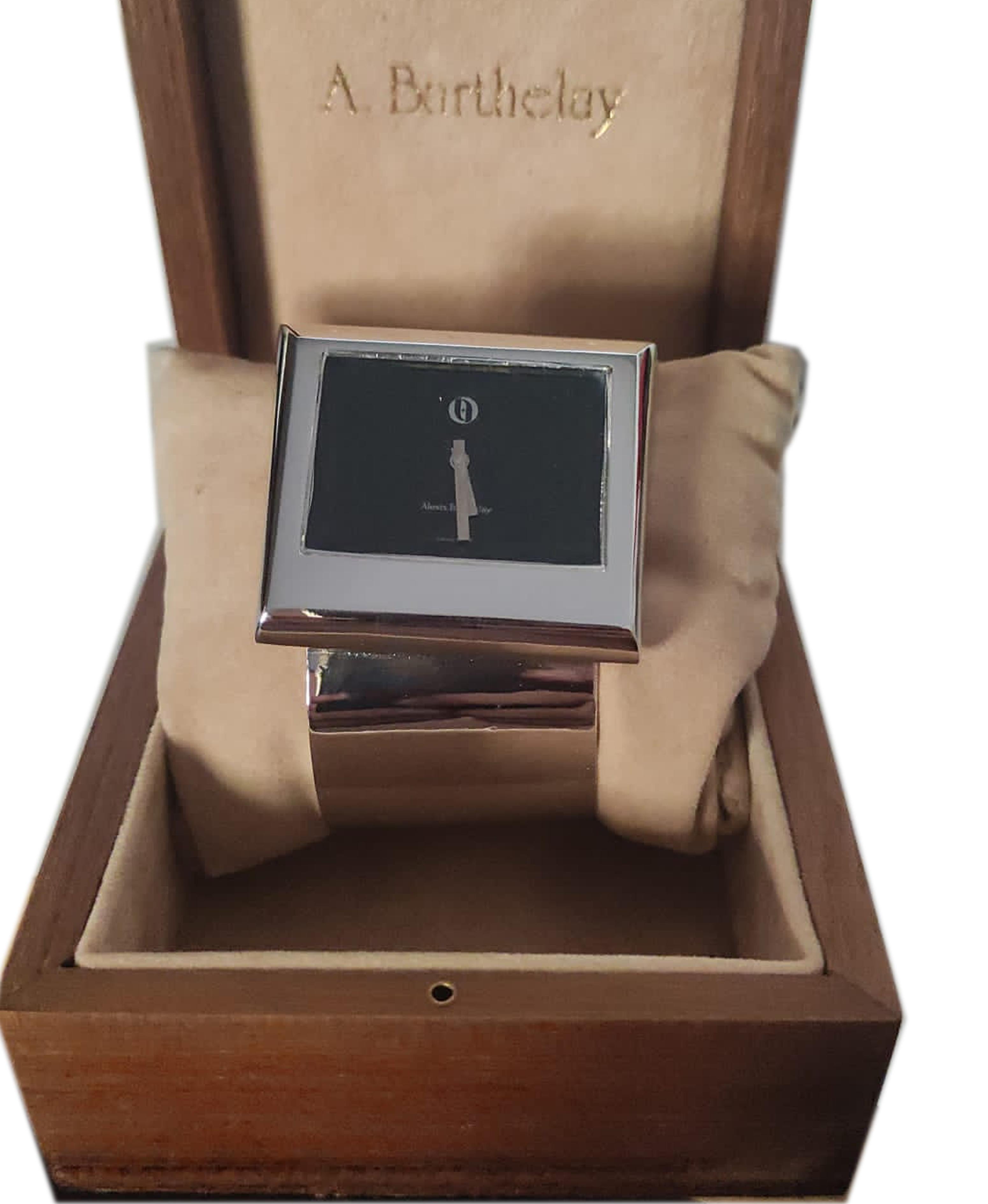 Ikonische Sterlingsilber-Uhr von Alexis Barthelay, handgewickelt, 1972 Damen