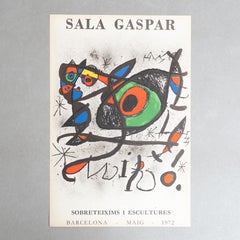 Manifesto originale della mostra di Joan Miró del 1972 - "Sobreteixims i Escultures".