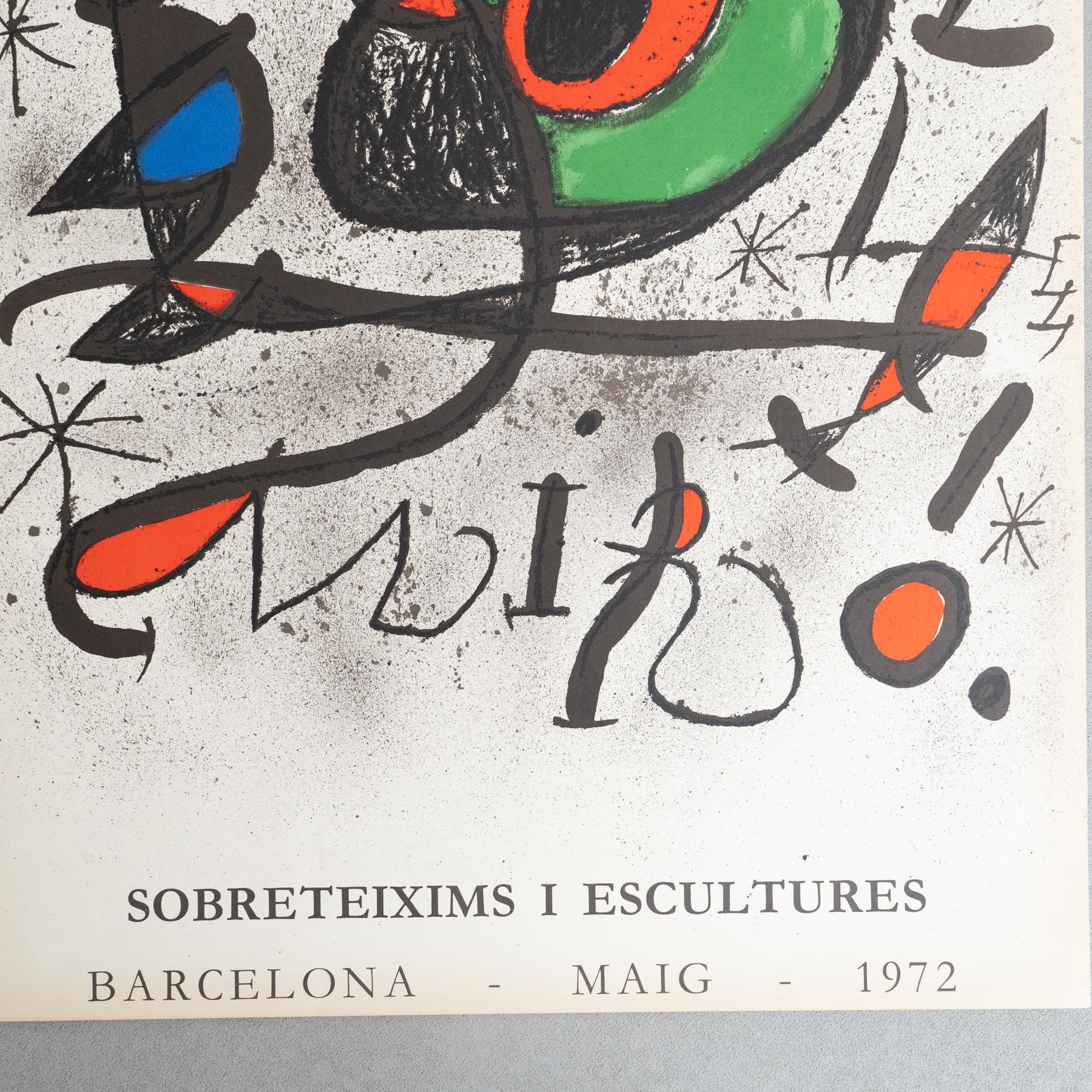 Spanish Original 1972 Exhibition Poster by Joan Miró – 