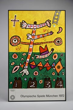 Poster originale delle Olimpiadi di Monaco del 1972 di Alan Davie