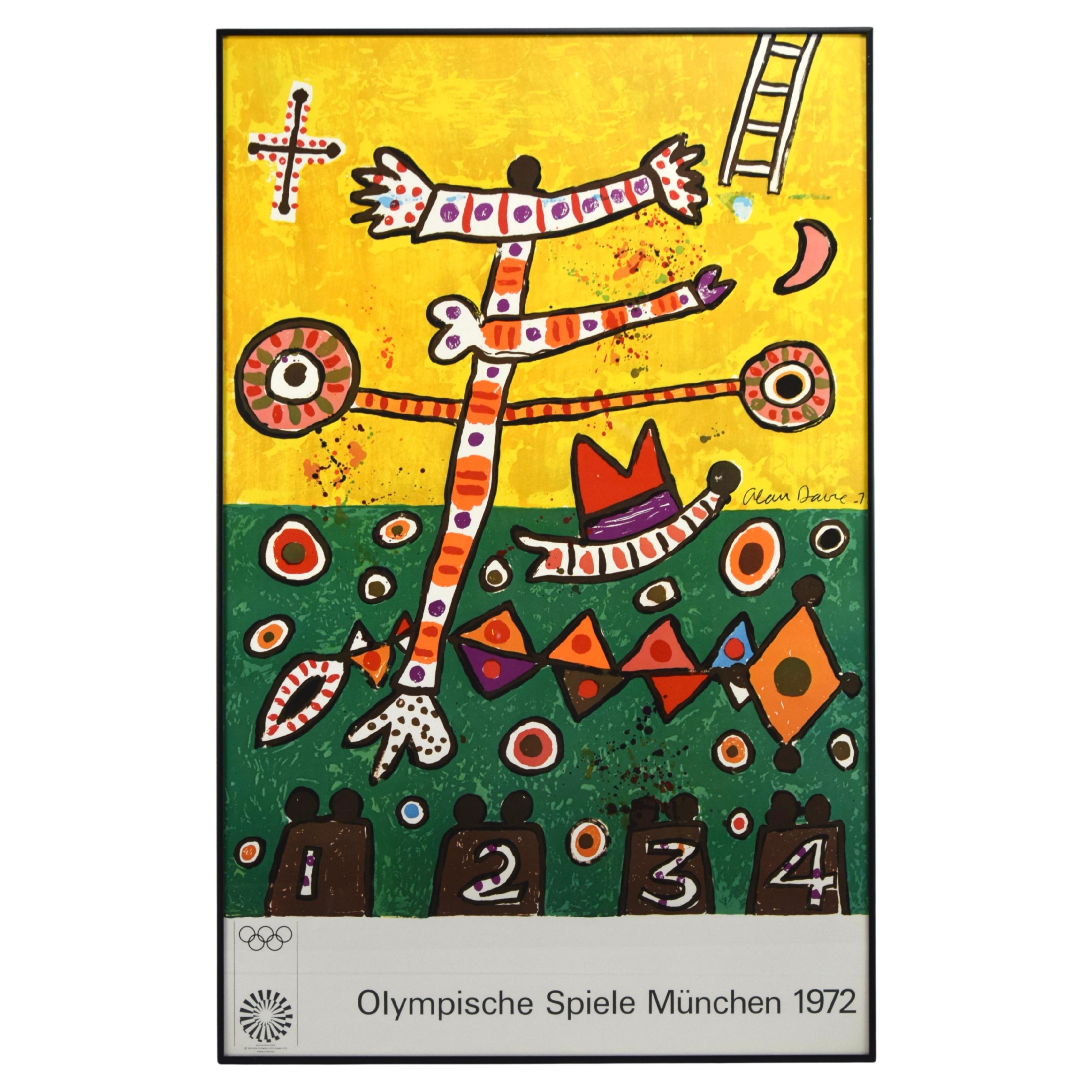 Original 1972 Munich Olympic Poster by Alan Davie