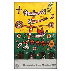 Original 1972 Munich Olympic Poster by Alan Davie