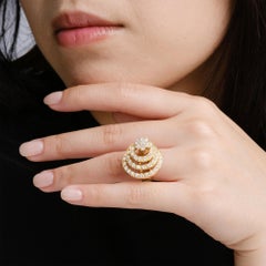 Original 1972 Norman Teufel 2.15ct Diamond Spinner Ring, 18k Gold