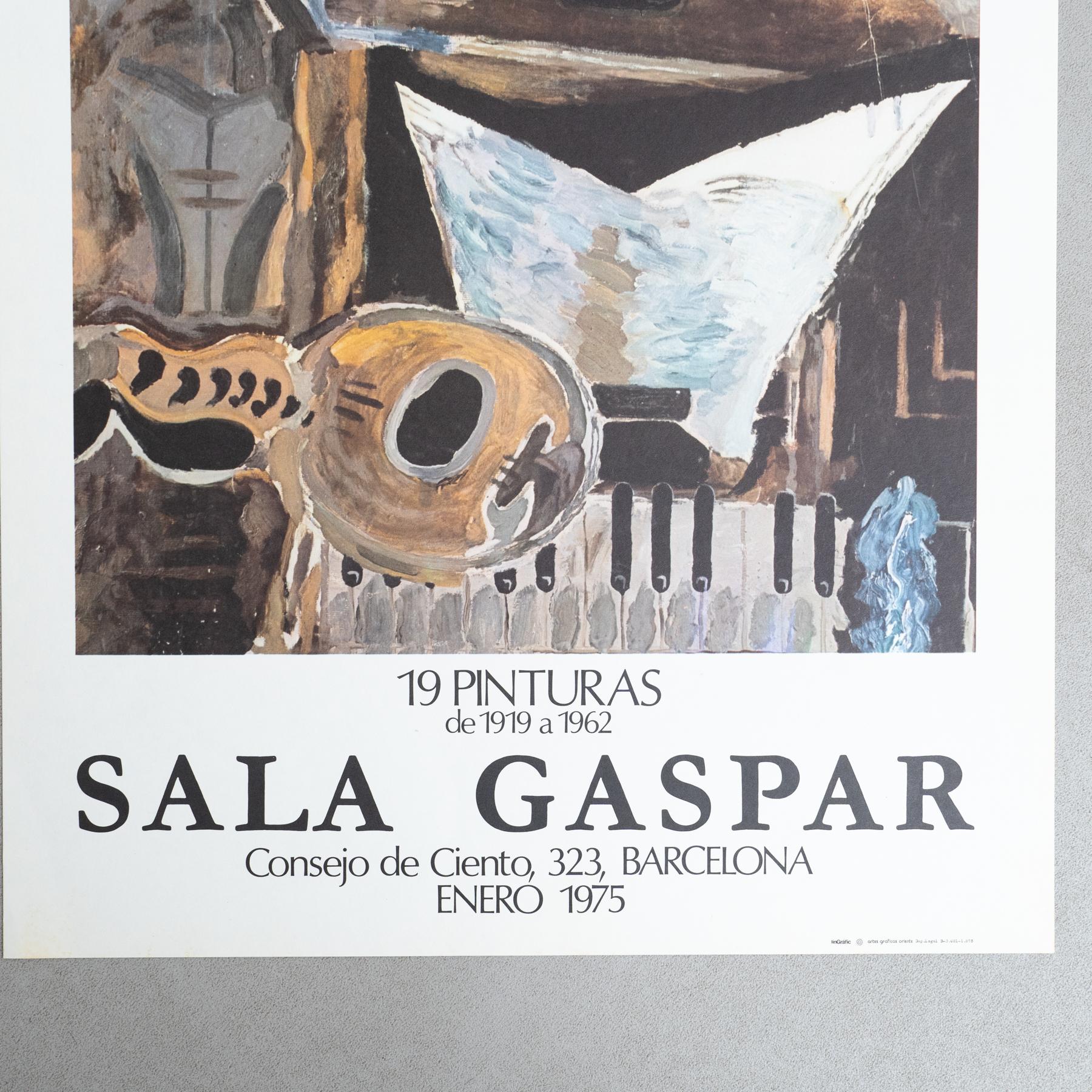 Espagnol Affiche originale de l'exposition de Georges Braque en 1975 - Sala Gaspar, Barcelone en vente