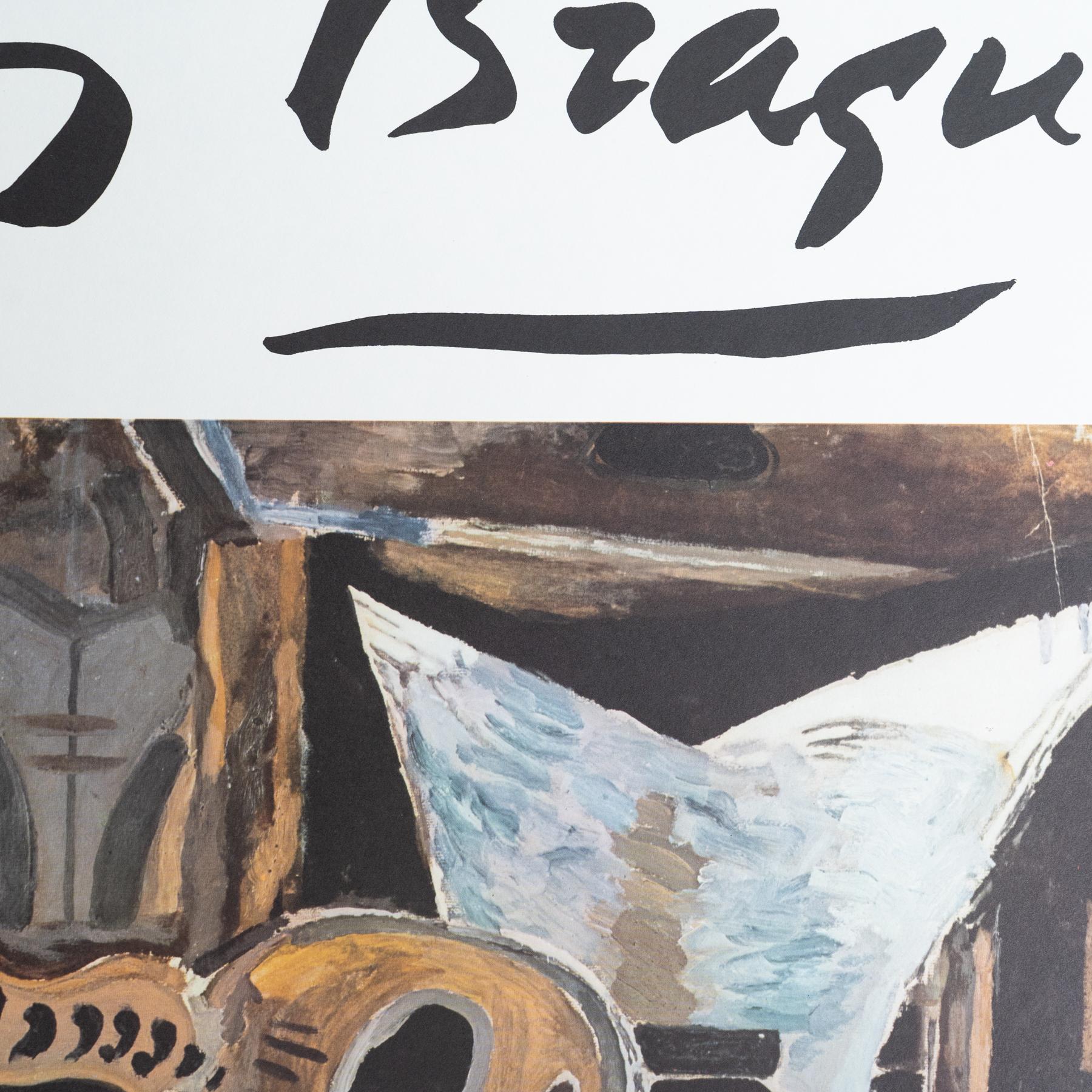 Fin du 20e siècle Affiche originale de l'exposition de Georges Braque en 1975 - Sala Gaspar, Barcelone en vente