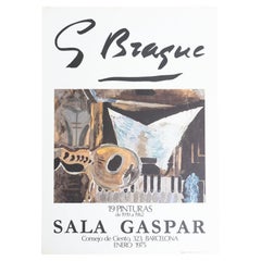 Cartel original de 1975 de la exposición de Georges Braque - Sala Gaspar, Barcelona