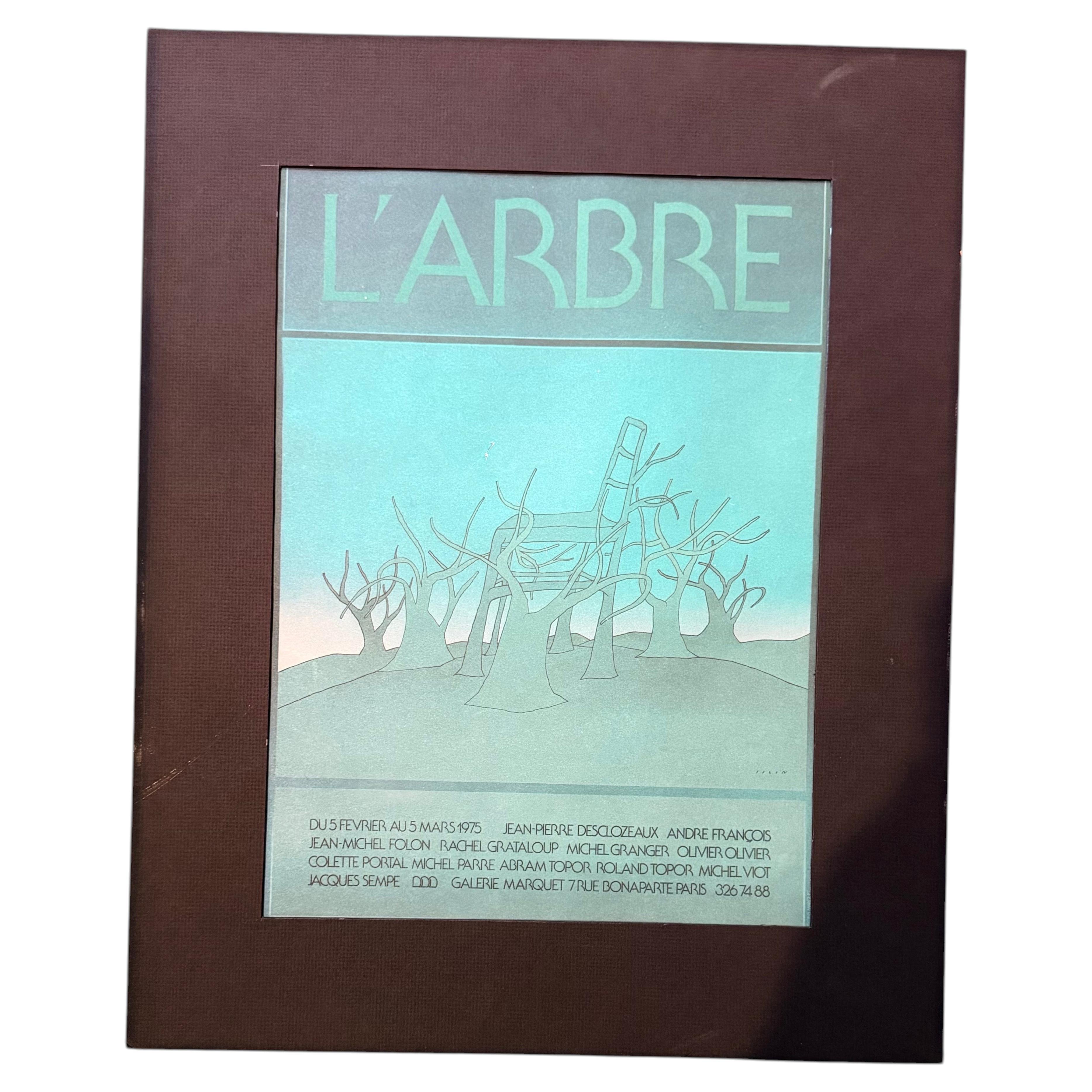 Original 1975 Exhibition Poster L Abre by Jean Michel Folon Unframed