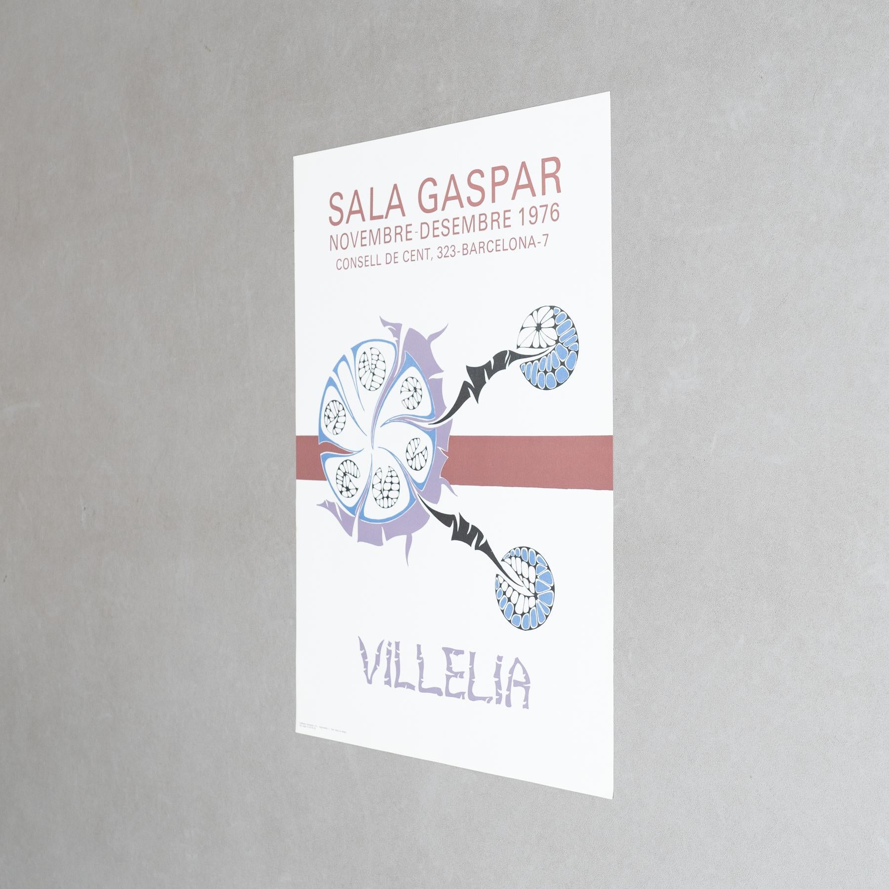 Original-Ausstellungsplakat von Moisès Villèlia, 1976 - Sala Gaspar, Barcelona (Moderne der Mitte des Jahrhunderts) im Angebot