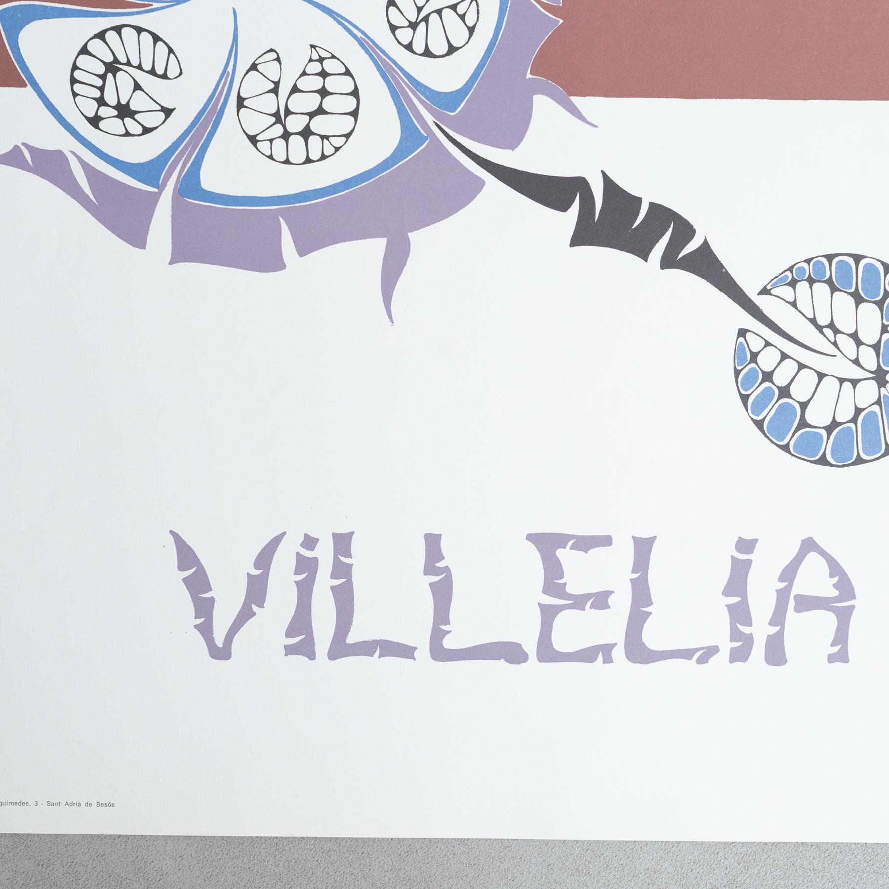 Spanish Original 1976 Exhibition Poster by Moisès Villèlia – Sala Gaspar, Barcelona For Sale