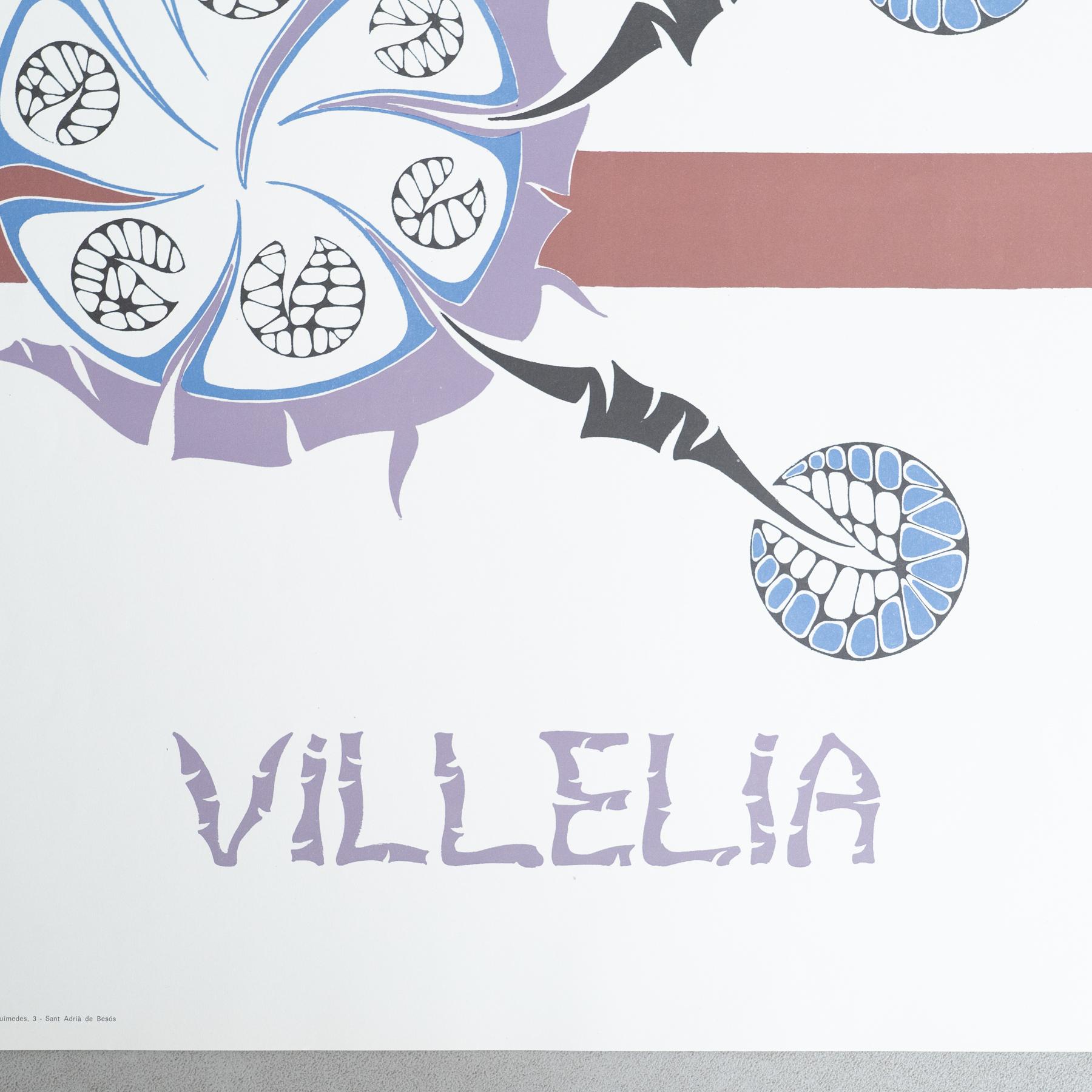 Espagnol Affiche originale de l'exposition de 1976 de Moisès Villèlia - Sala Gaspar, Barcelone en vente