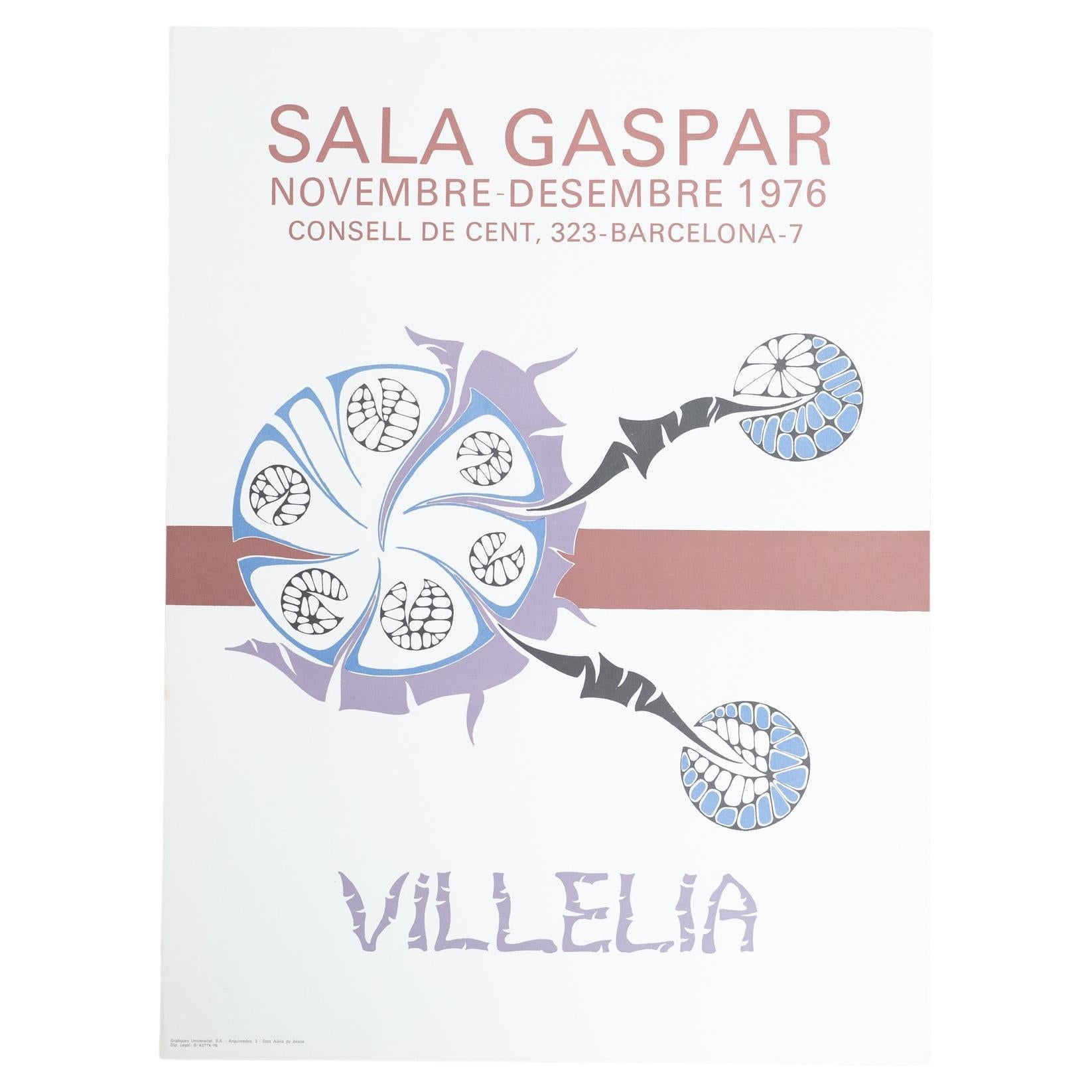 Cartel original de la exposición de Moisès Villèlia de 1976 - Sala Gaspar, Barcelona