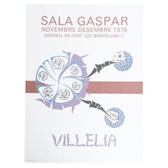 Poster originale della mostra di Moisès Villèlia del 1976 - Sala Gaspar, Barcellona
