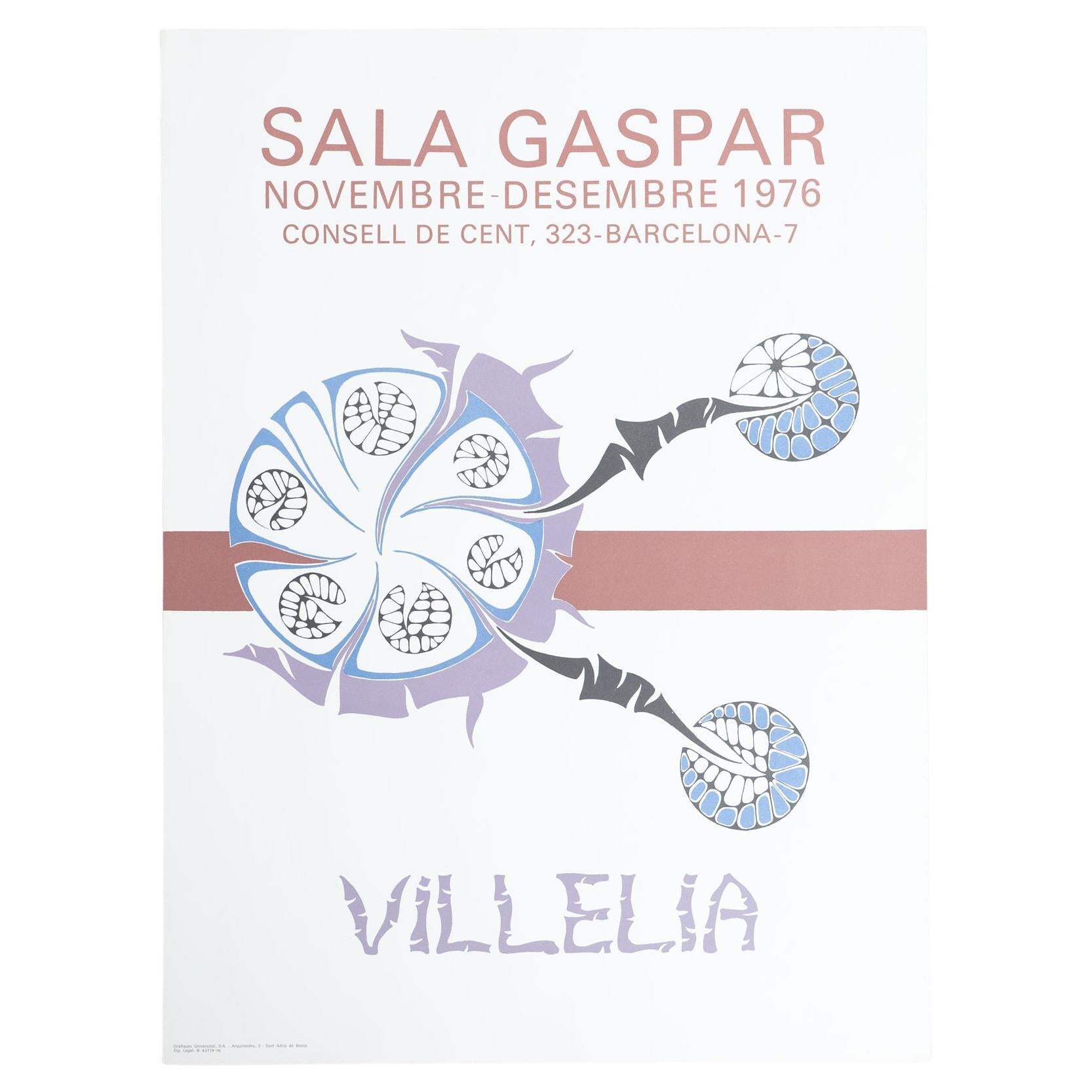 Cartel original de la exposición de Moisès Villèlia de 1976 - Sala Gaspar, Barcelona