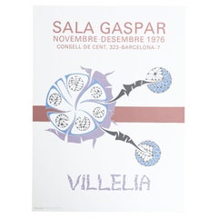 Poster originale della mostra di Moisès Villèlia del 1976 - Sala Gaspar, Barcellona
