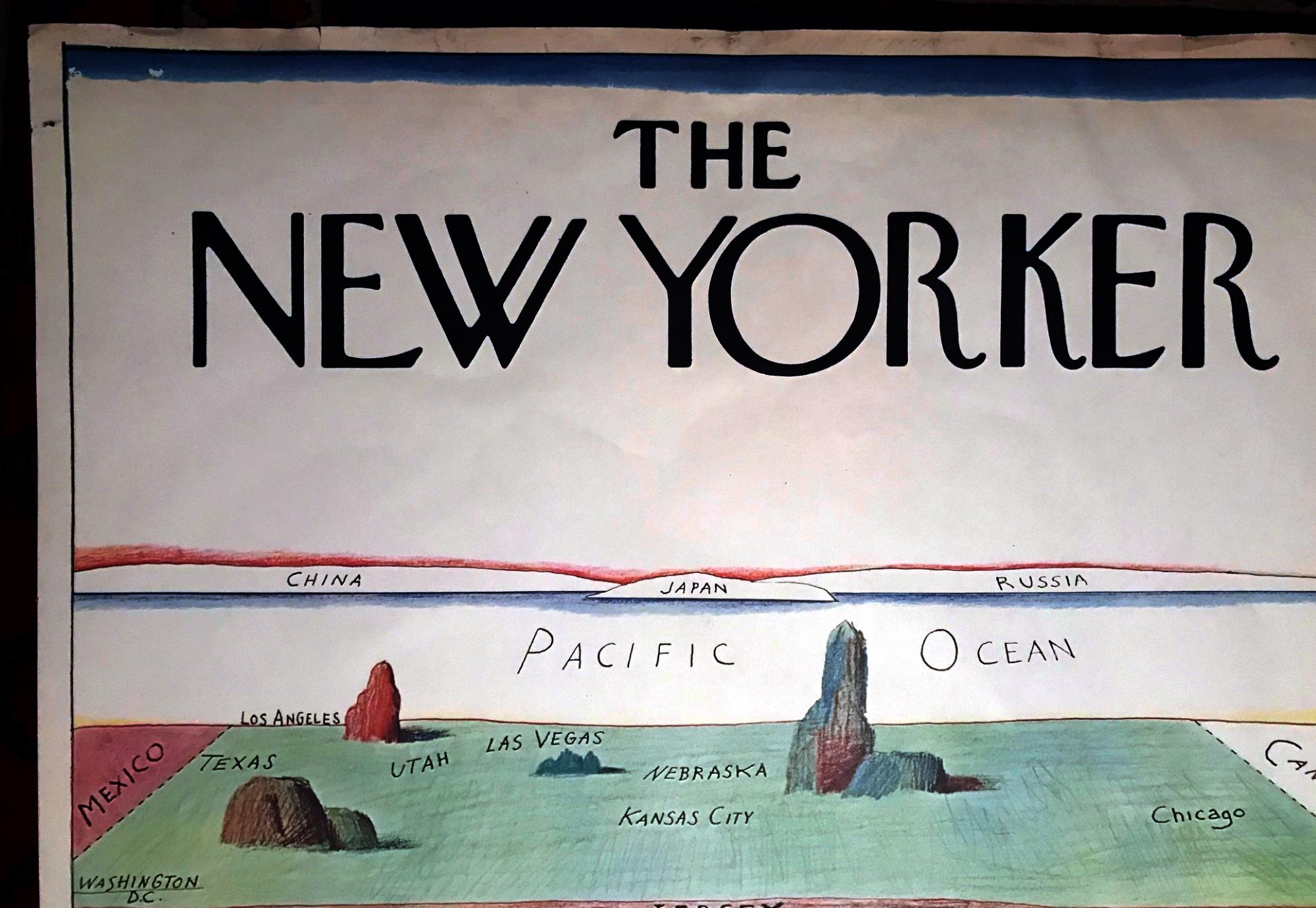 Original 1976 The New Yorker Magazine Poster by Saul Steinberg, Romanian-American (1914-1999)

An amazing, original 1976 advertising poster, “The New Yorker”. “The World as Seen From 9th Avenue” by Saul Steinberg. Limited edition of 10,000 offset