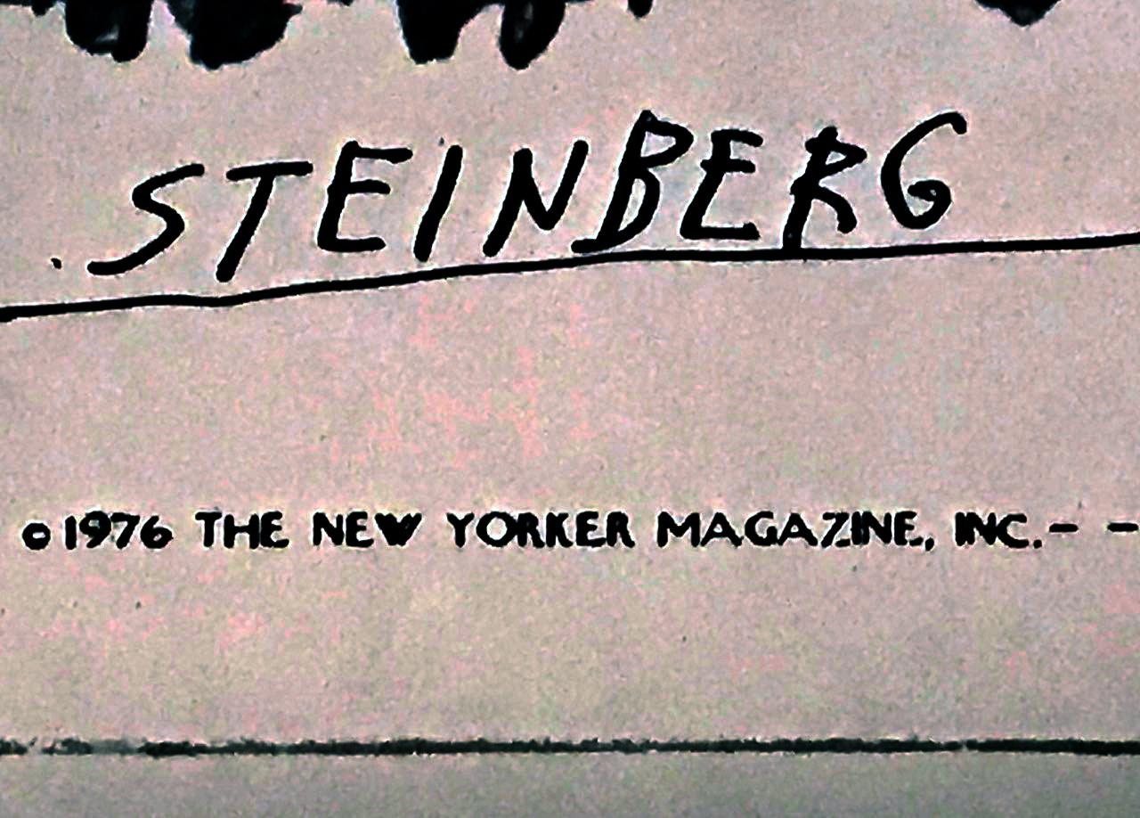 Original 1976 The New Yorker Magazine Poster, S. Steinberg, Romanian, American In Good Condition In Vero Beach, FL