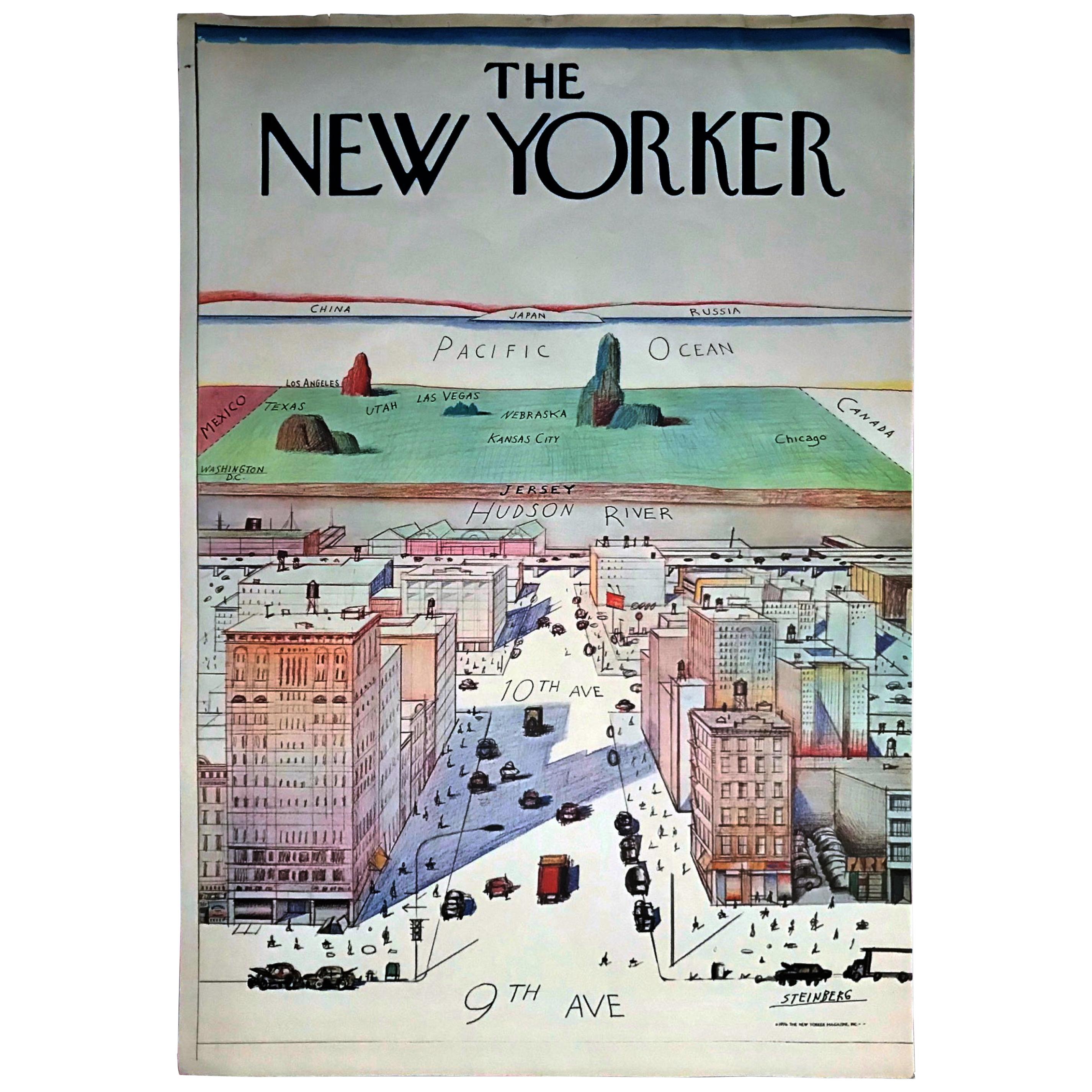 Original 1976 The New Yorker Magazine Poster, S. Steinberg, Romanian, American