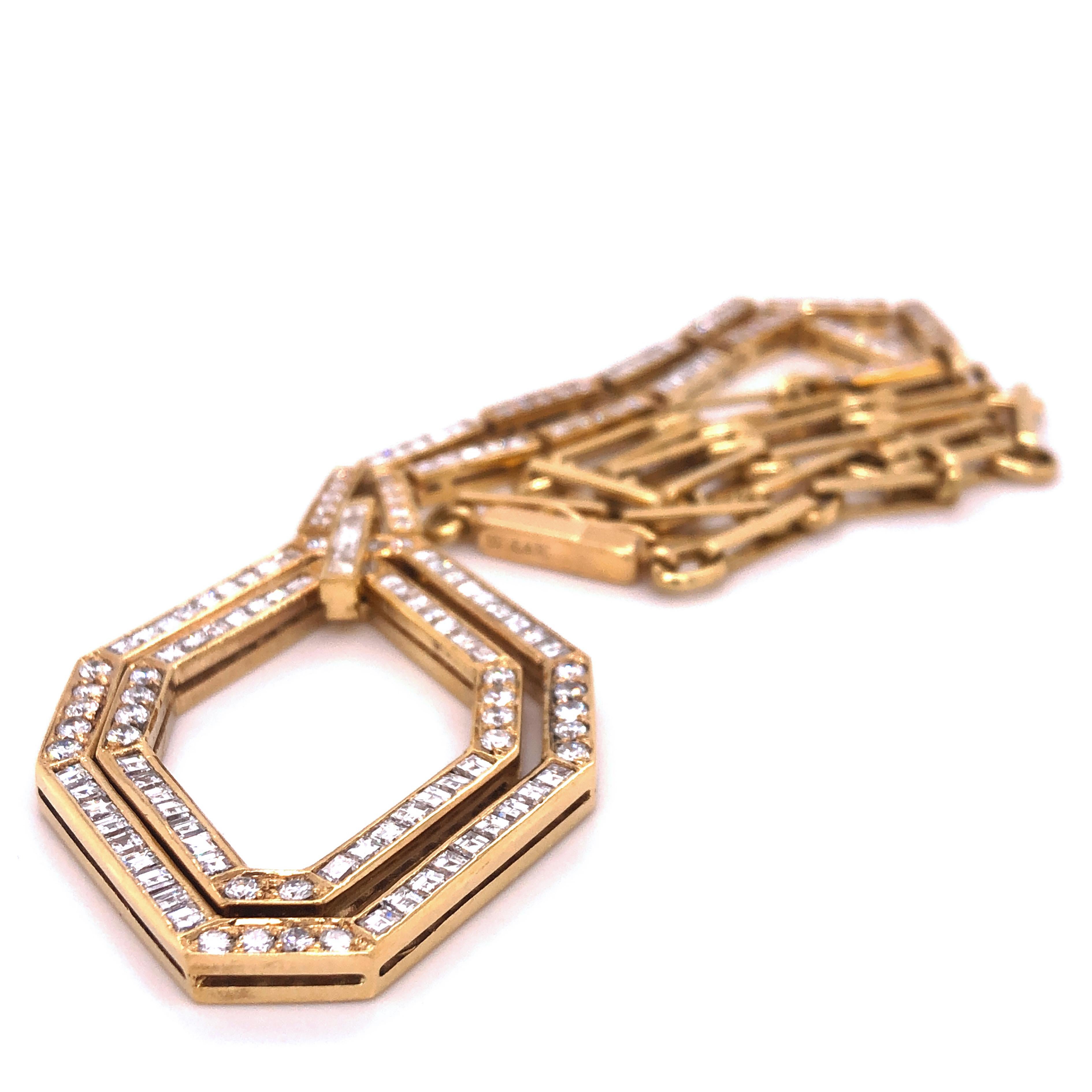 Original 1977 Bulgari Snake Princess Brilliant Cut Diamond Yellow Gold Necklace 4