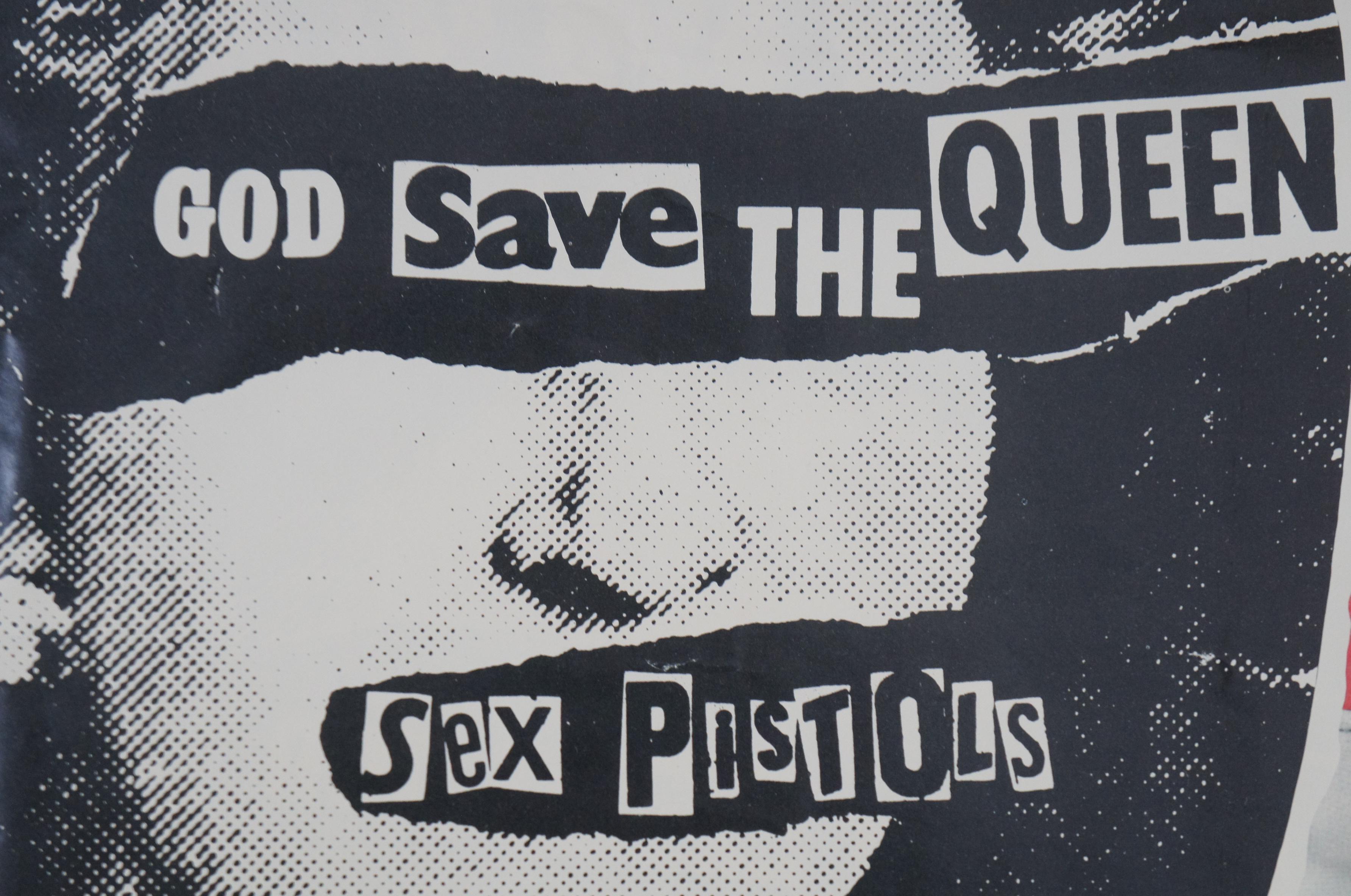 Original 1977 Sex Pistols God Save the Queen Promo Poster Jamie Reid 1