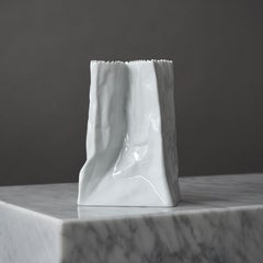 Original 1977 Tapio Wirkkala "Paper Bag" Ceramic Vase for Rosenthal