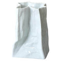 Original 1977 Tapio Wirkkala "Paper Bag" Ceramic Vase for Rosenthal