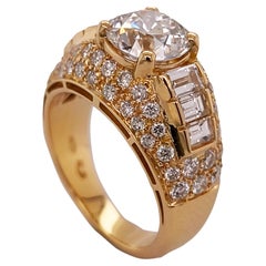 Original 1979 BULGARI 2.04 Carat GIA Certified E color Diamond Trombino Ring
