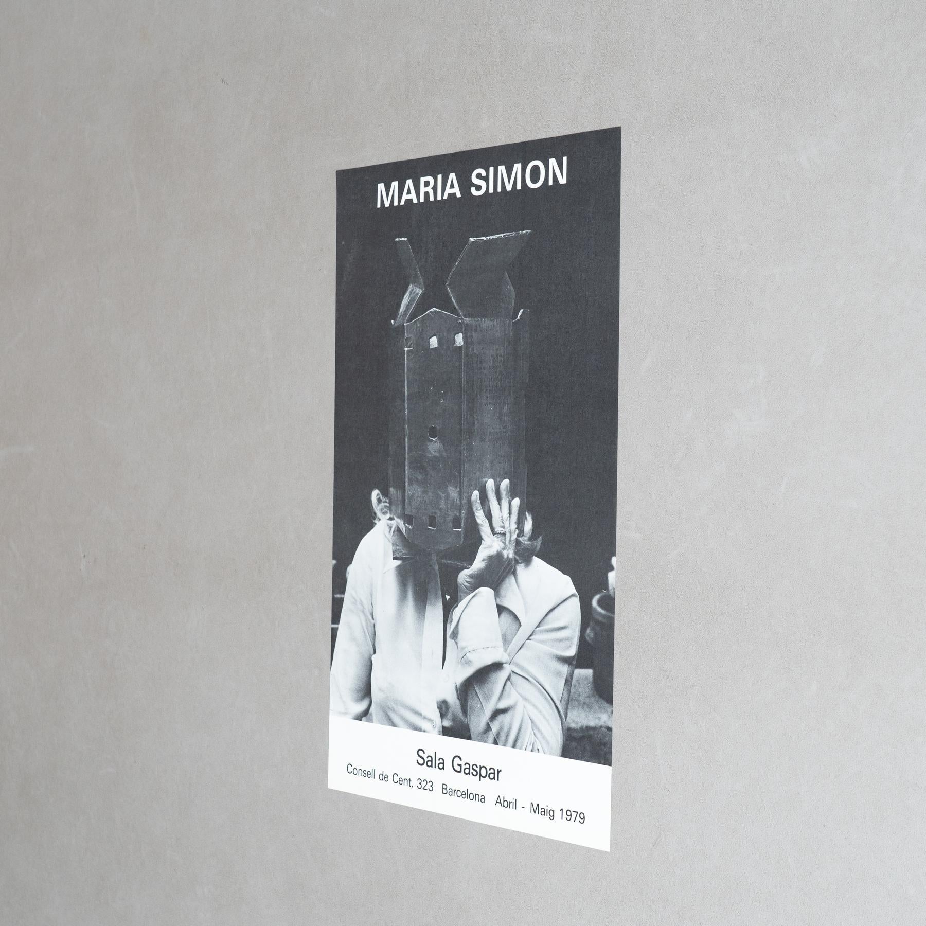 Mid-Century Modern Original 1979 Exhibition Poster by María Simón For Sale