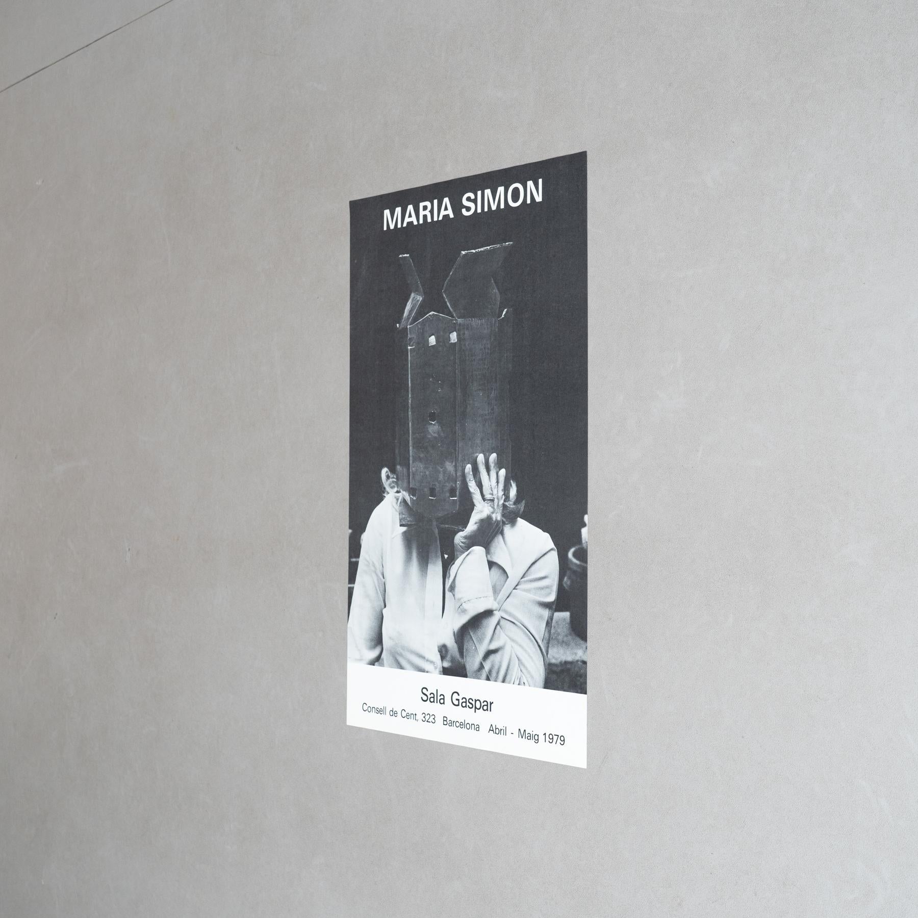 Mid-Century Modern Original 1979 Exhibition Poster by María Simón For Sale