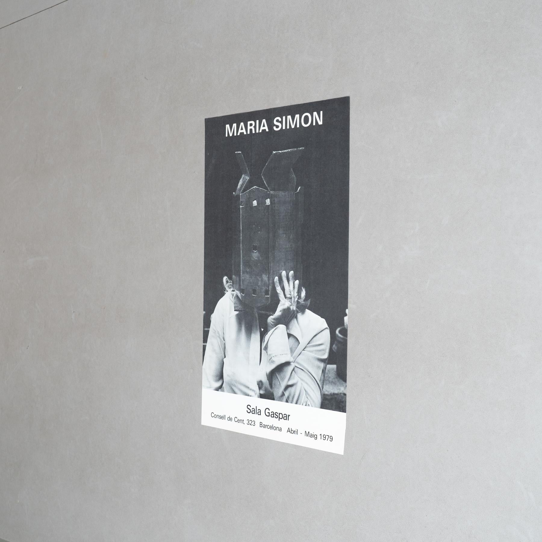 Mid-Century Modern Original 1979 Exhibition Poster by María Simón For Sale