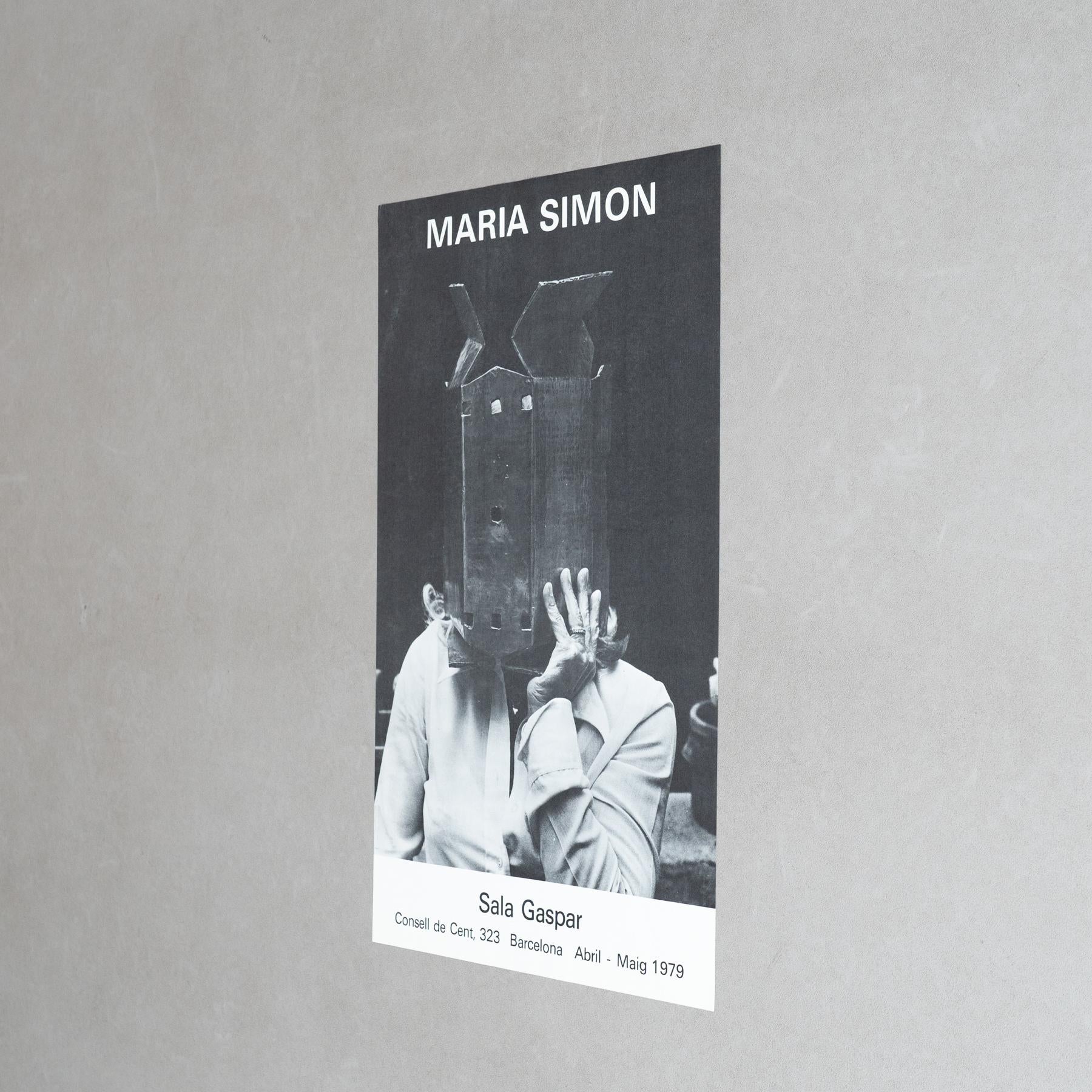 Mid-Century Modern Original 1979 Exhibition Poster by María Simón For Sale