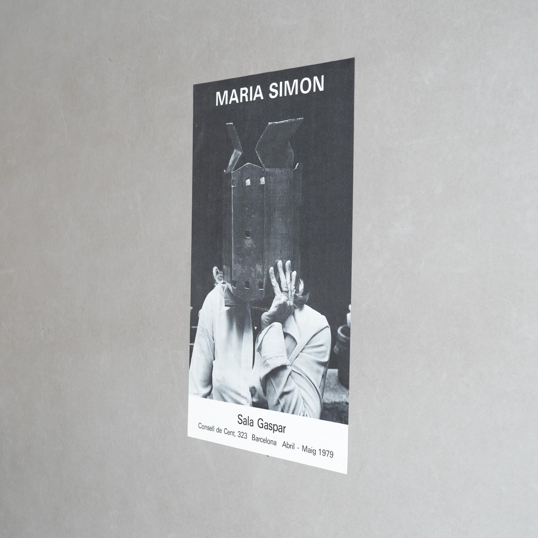 Original-Ausstellungsplakat von 1979 von María Simón (Moderne der Mitte des Jahrhunderts) im Angebot