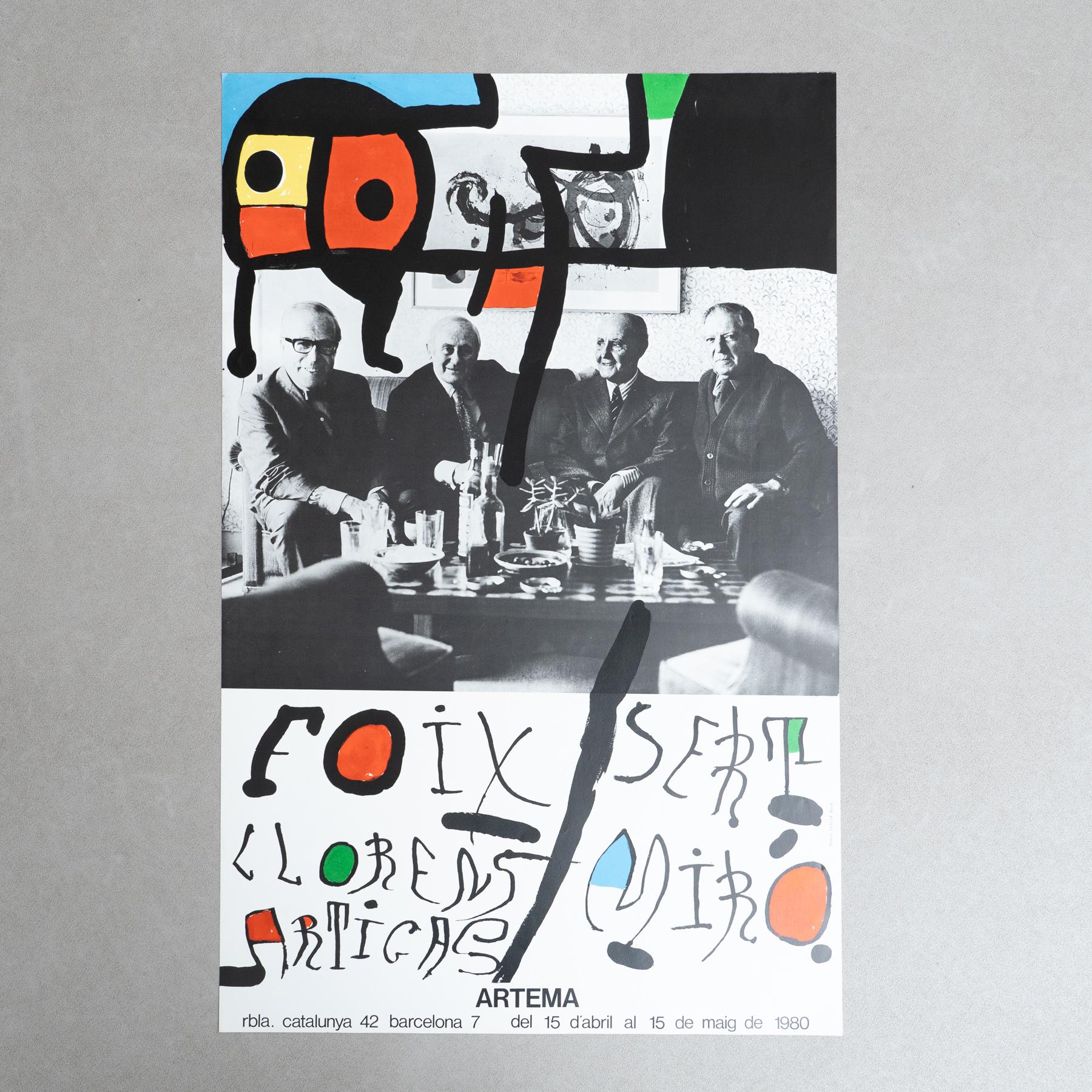 Affiche originale d'Artema de 1980 avec Sert, Foix, Llorens, Miró et Artigas

Artistics : Joan Miró (avec Sert, Foix, Llorens et Artigas)

Année : 1980

Matériau : Papier offset mat

Dimensions : 87 x 55,5 cm : 87 x 55,5 cm

Condit : Bon état