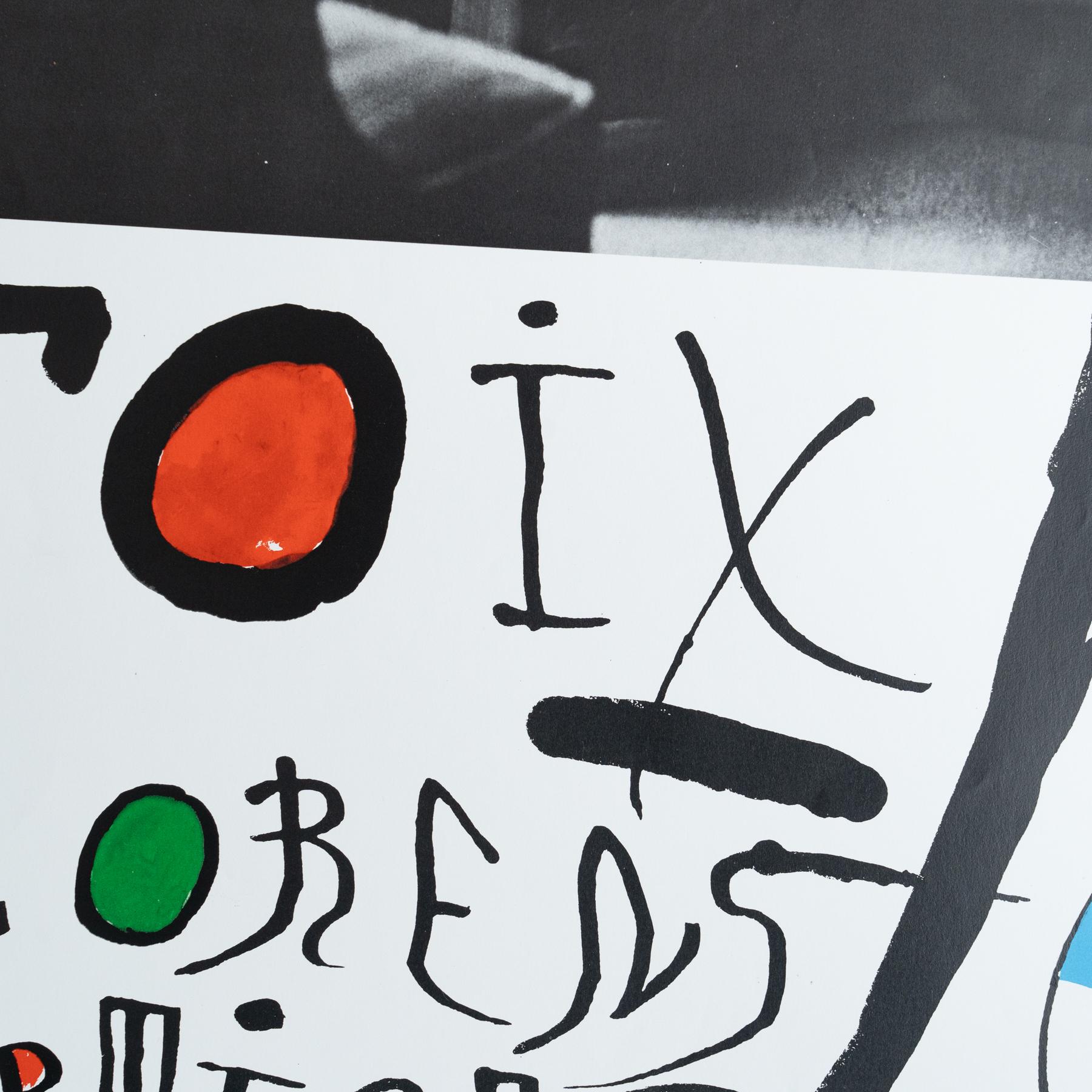 Papier Affiche originale d'Artema de 1980 avec Sert, Foix, Llorens, Miró et Artigas en vente