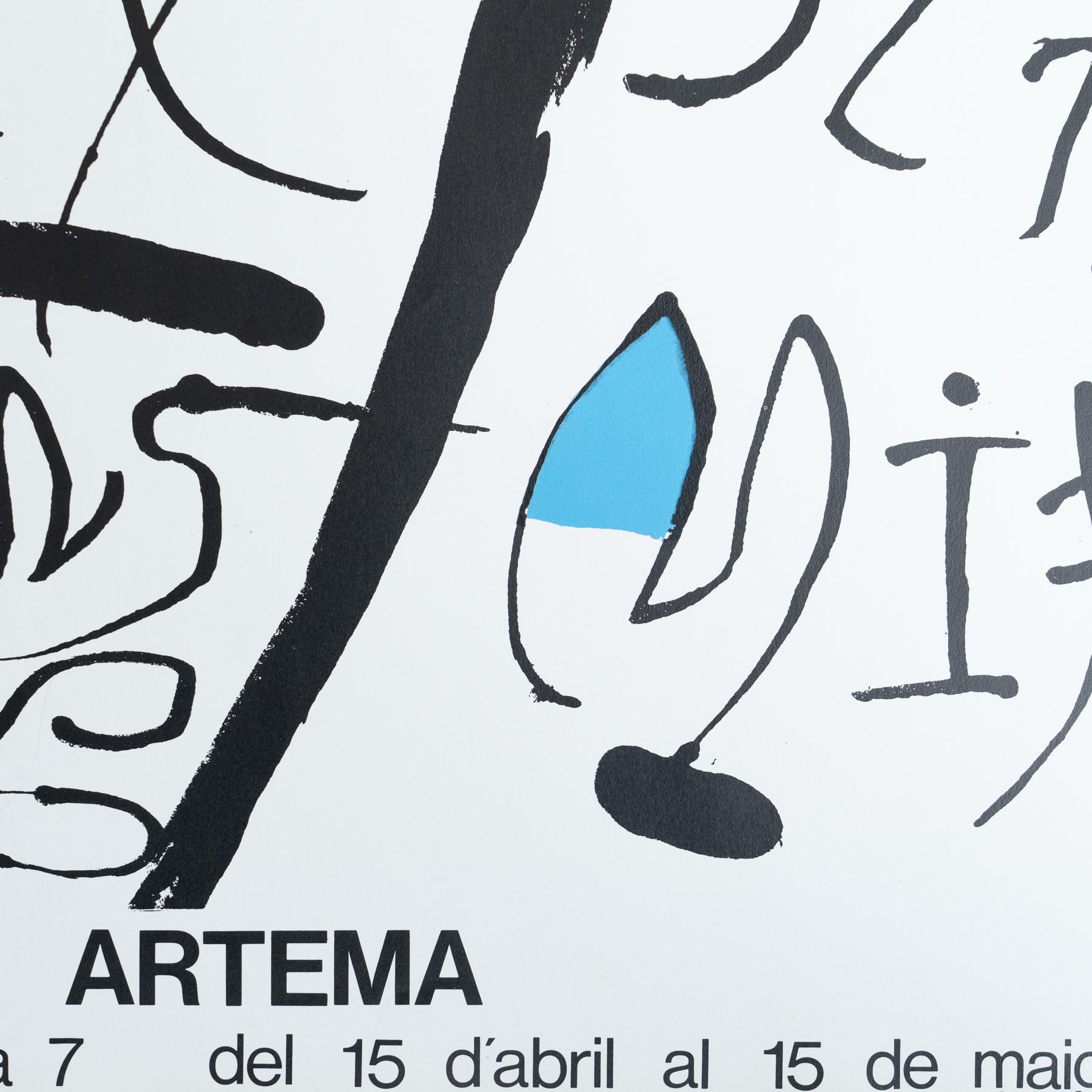Affiche originale d'Artema de 1980 avec Sert, Foix, Llorens, Miró et Artigas en vente 1
